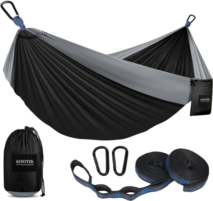 Camping Hammock, Camping Essentials, Lightweight Portable Double & Single Hammock with Tree Straps, Camping Gear for Outside Hiking Camping Beach Backpack Travel