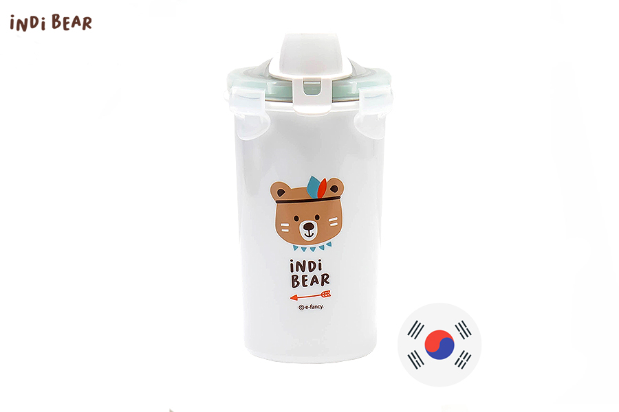 iNDi Bear Double Stan Shake Straw Water Bottle