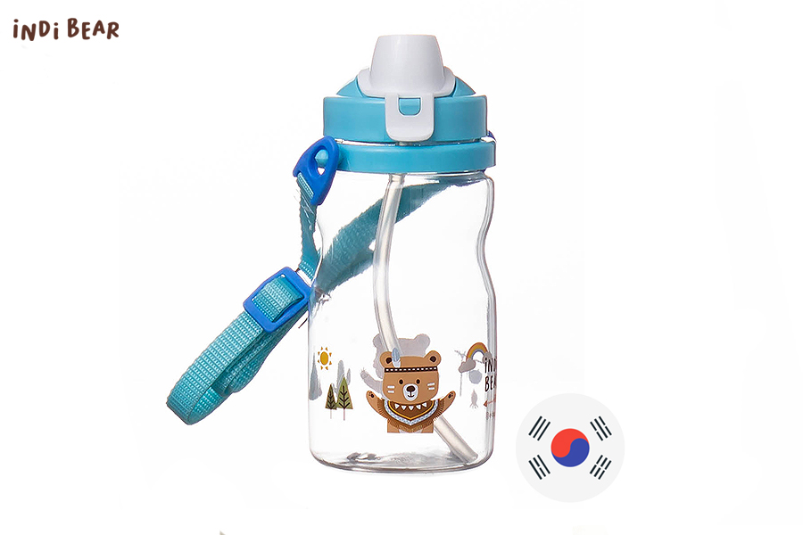 iNDi Bear Shoulder Strap Straw Water Ddungyi Bottle 350ML