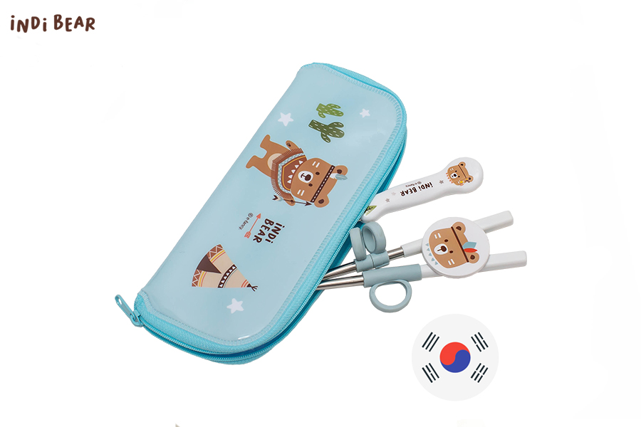 iNDi Bear Spoon/Functional Chopsticks Pouch Set
