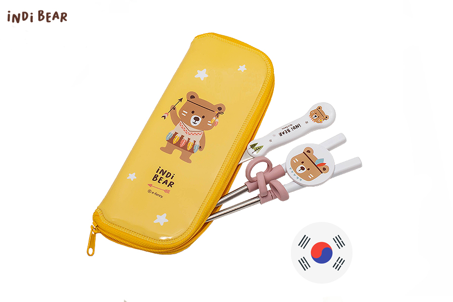 iNDi Bear Spoon/Functional Chopsticks Pouch Set