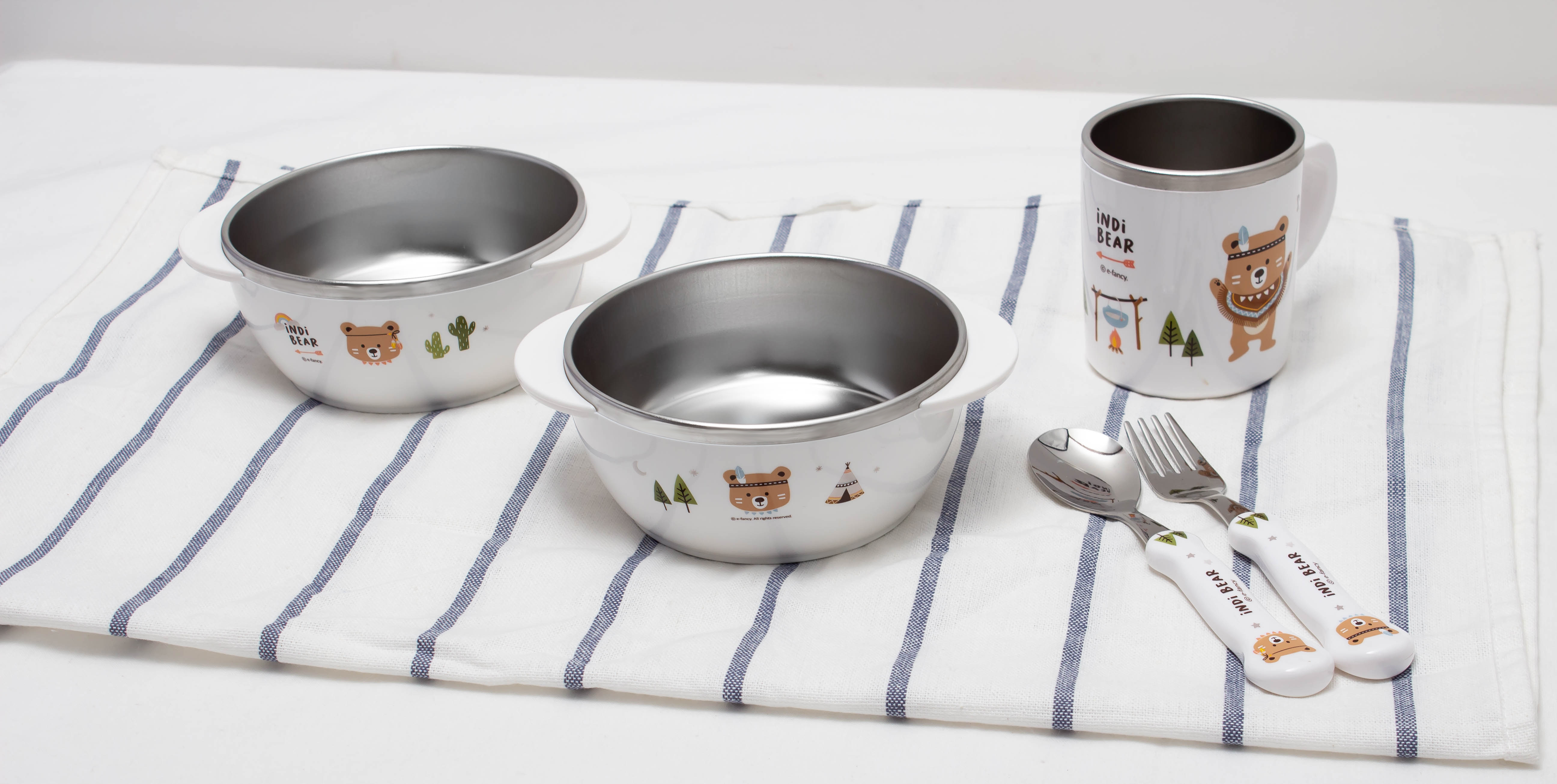 iNDi Bear Double Stan Handle Bowl (non-slip)