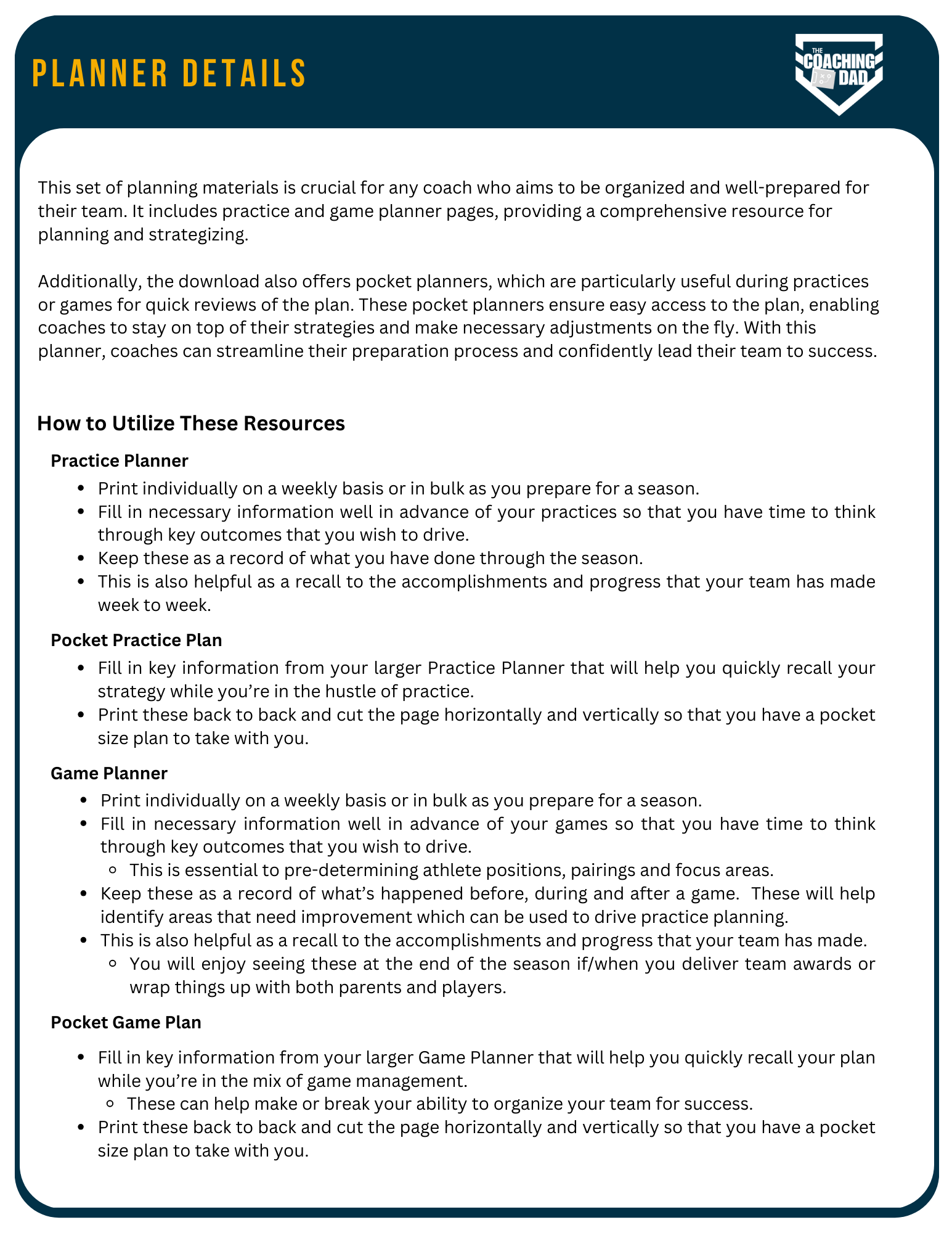 Practice and Game Planner (Print)
