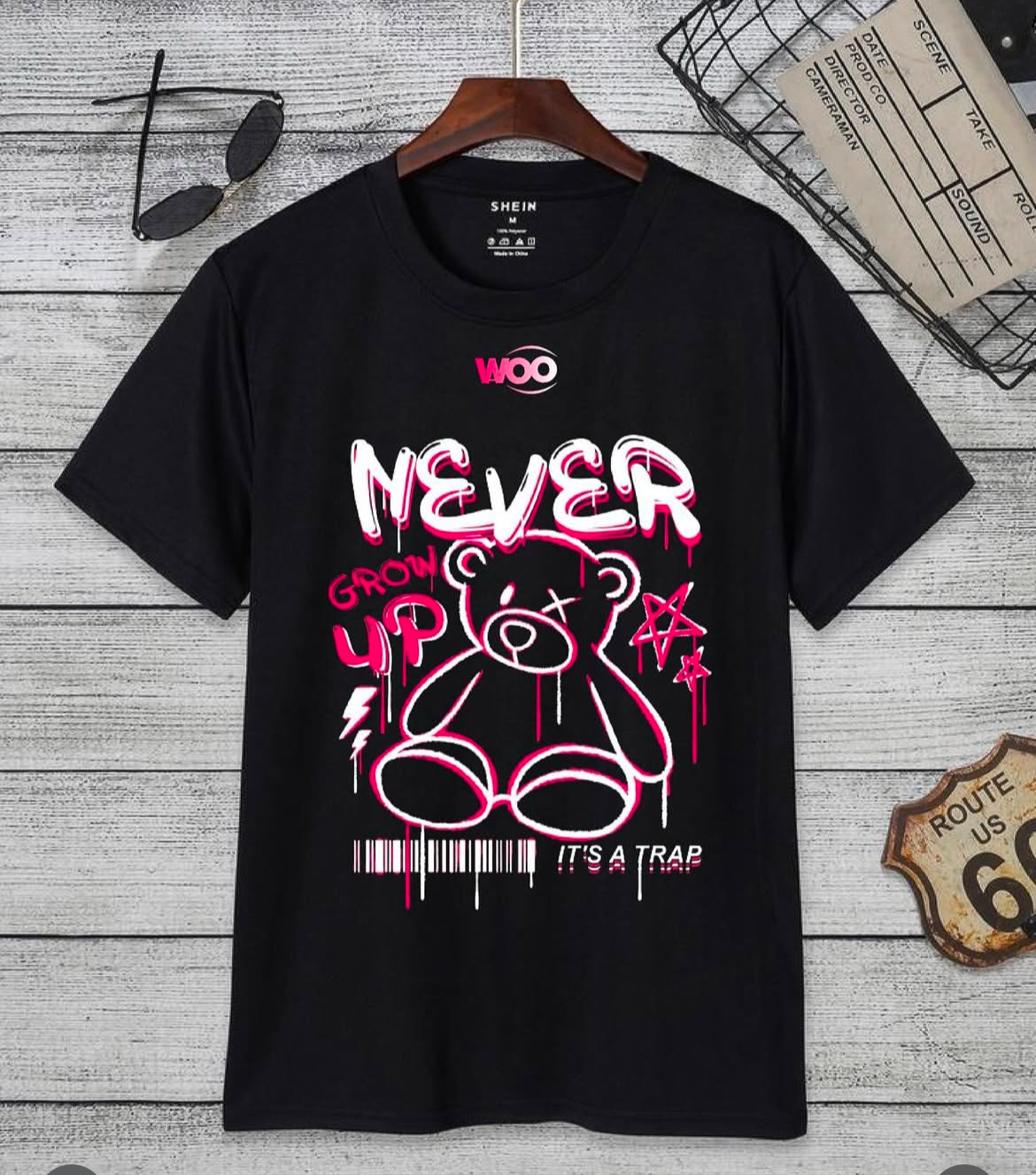 WOO Black Graphic T-Shirt