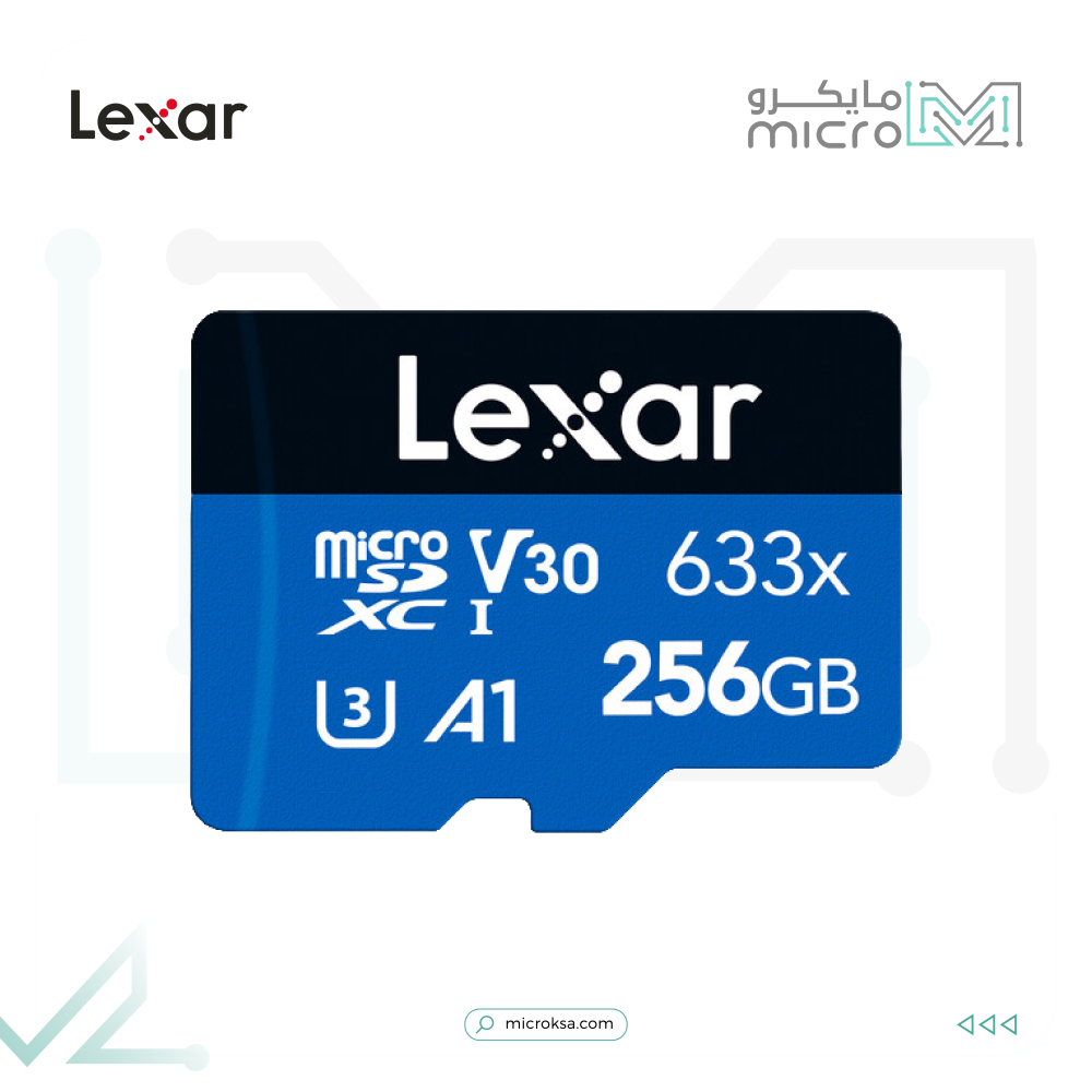 كرت ذاكرة 256 جيجا فئة سرعة الربط الرقمي الآمن الفئة 10