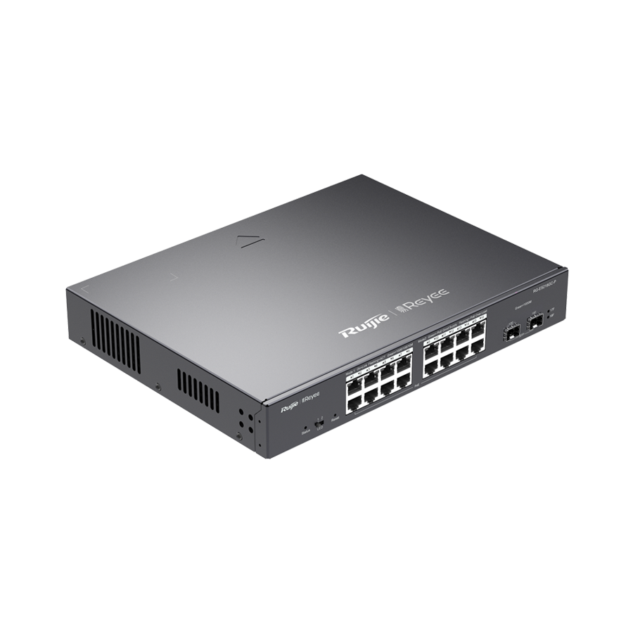 سويتش POE روجي إدارة سحابية ذكية وبـ16 منافذ جيجابت بقوة 240 واط RG-ES218GC-P - أسود