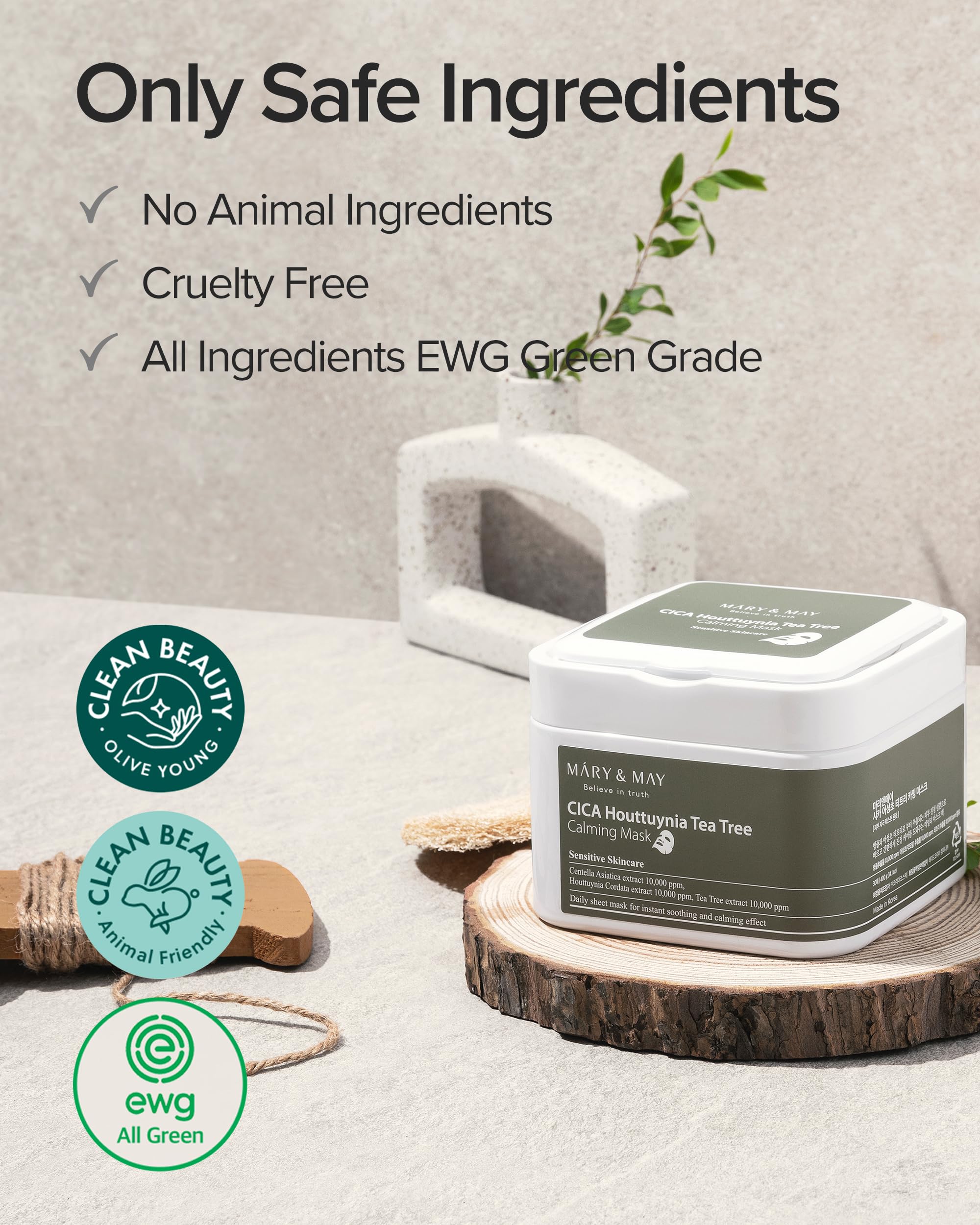 Raminančios veido kaukės "CICA Houttuynia Tea Tree Calming Mask"