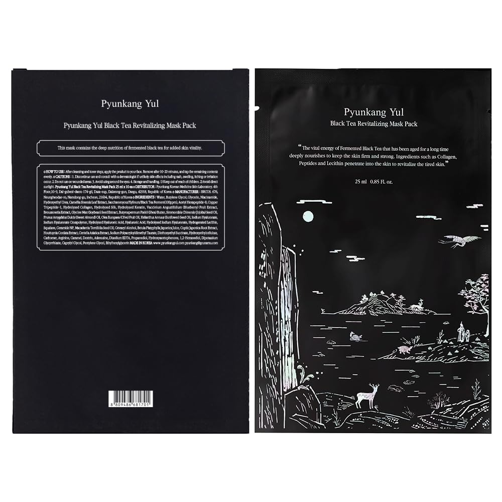 Lakštinė veido kaukė spindinčiai ir sveikai odai "Black Tea Revitalizing Mask"