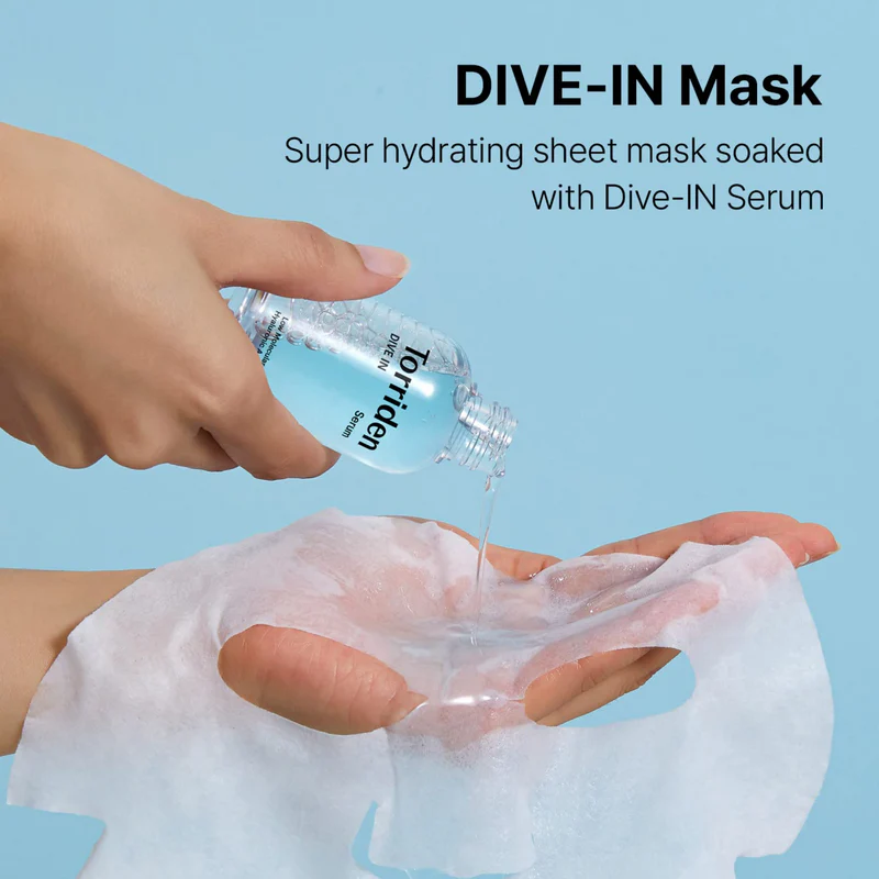 Drėkinanti Lakštinė Veido Kaukė "DIVE-IN Low Molecule Hyaluronic Acid Mask"