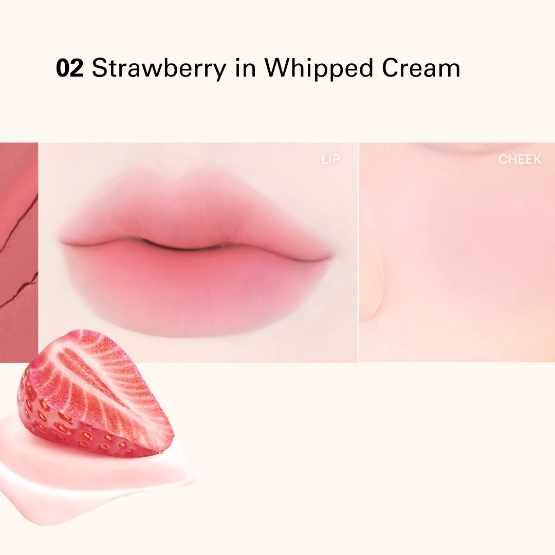  Lūpų blizgis "Milky Blur Fondue Bar #02 Strawberry in Whipped Cream"