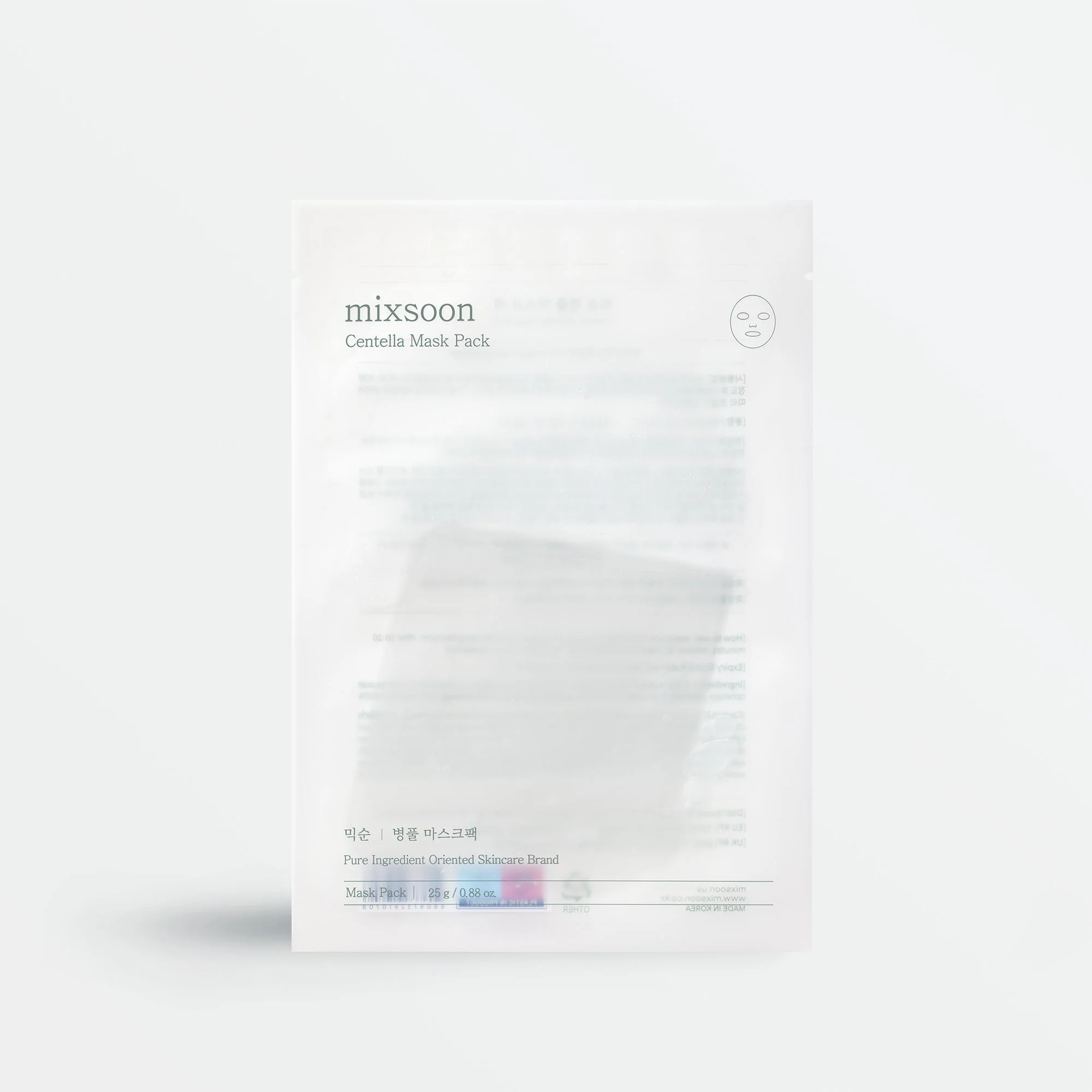 Veido kaukė mixsoon Centella Mask – raminanti lakštinė kaukė (25 g)