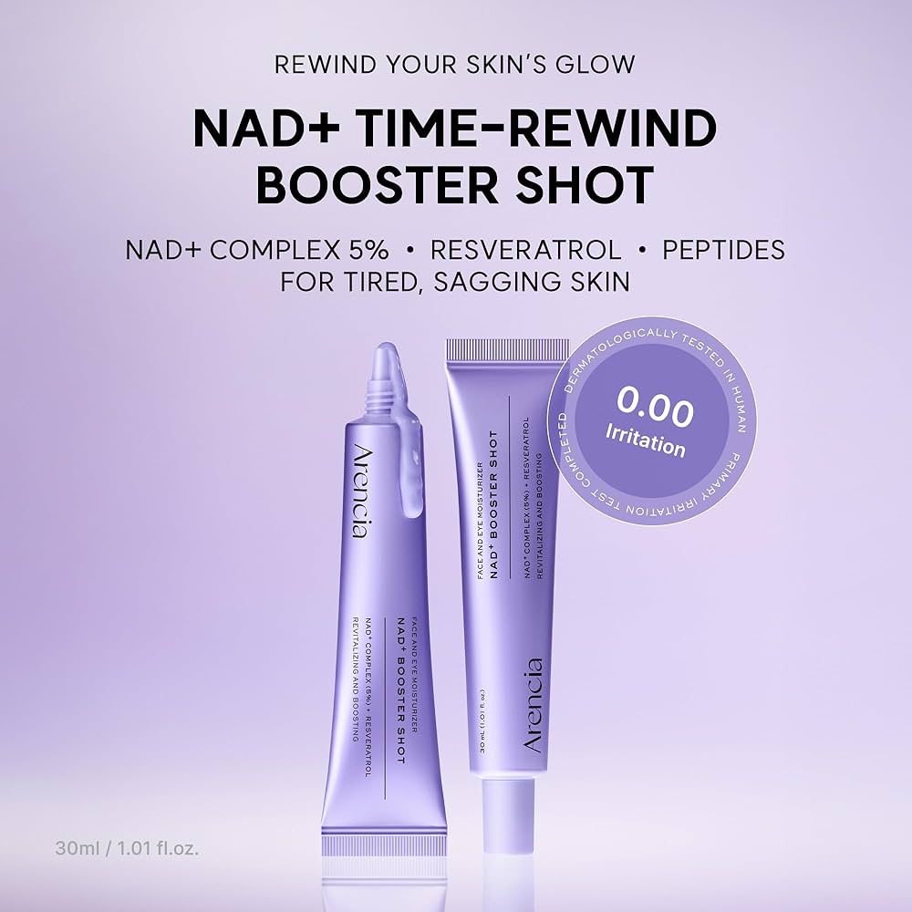 Arencia NAD+ Booster Shot veido kremas su peptidais ir ceramidais (30 ml)