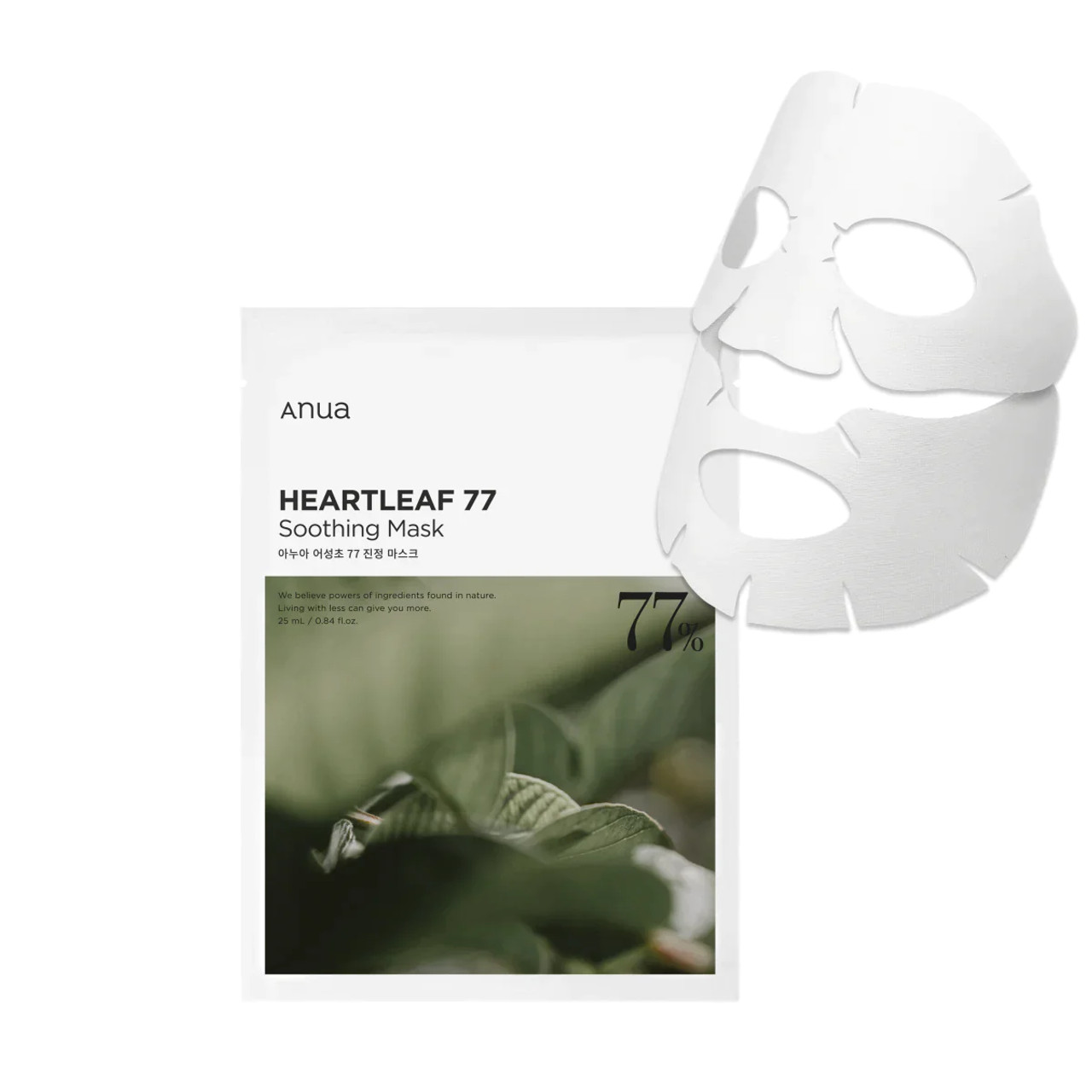 Veido kaukė Anua Heartleaf 77% Soothing Sheet Mask – raminamoji lakštinė kaukė (25 ml)