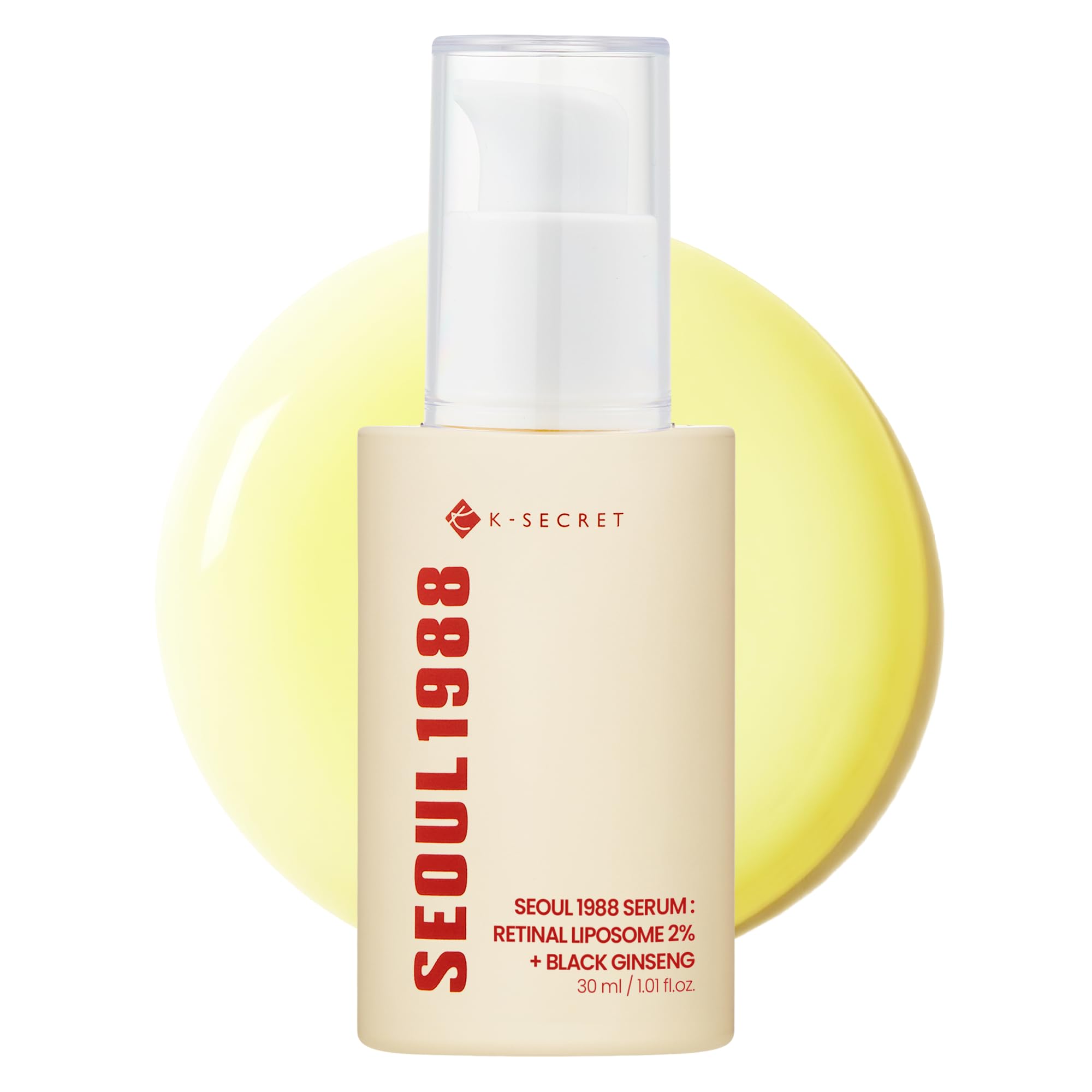 Veido serumas KSECRET SEOUL 1988 Serum : Retinal Liposome 2% + Black Ginseng – atnaujinantis naktinis serumas (30 ml)