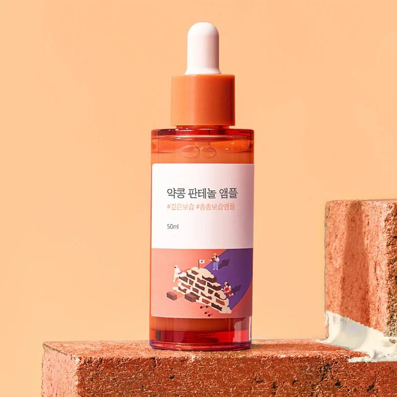 Veido serumas ROUND LAB Soybean Panthenol Ampoule – barjerą stiprinanti ampulė (50 ml)