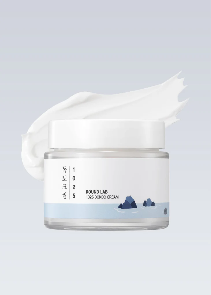 Veido kremas ROUND LAB 1025 Dokdo Cream – drėkinamasis kremas su jūros vandeniu (80 ml)