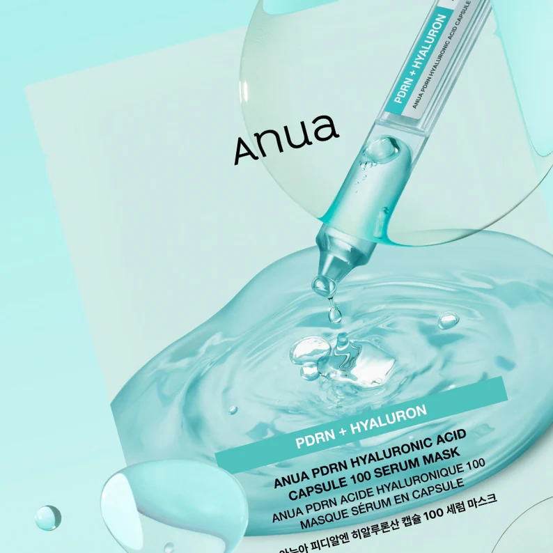 Veido kaukė Anua PDRN Hyaluronic Acid Capsule 100 Serum Mask – intensyviai drėkinanti lakštinė kaukė (23 ml)