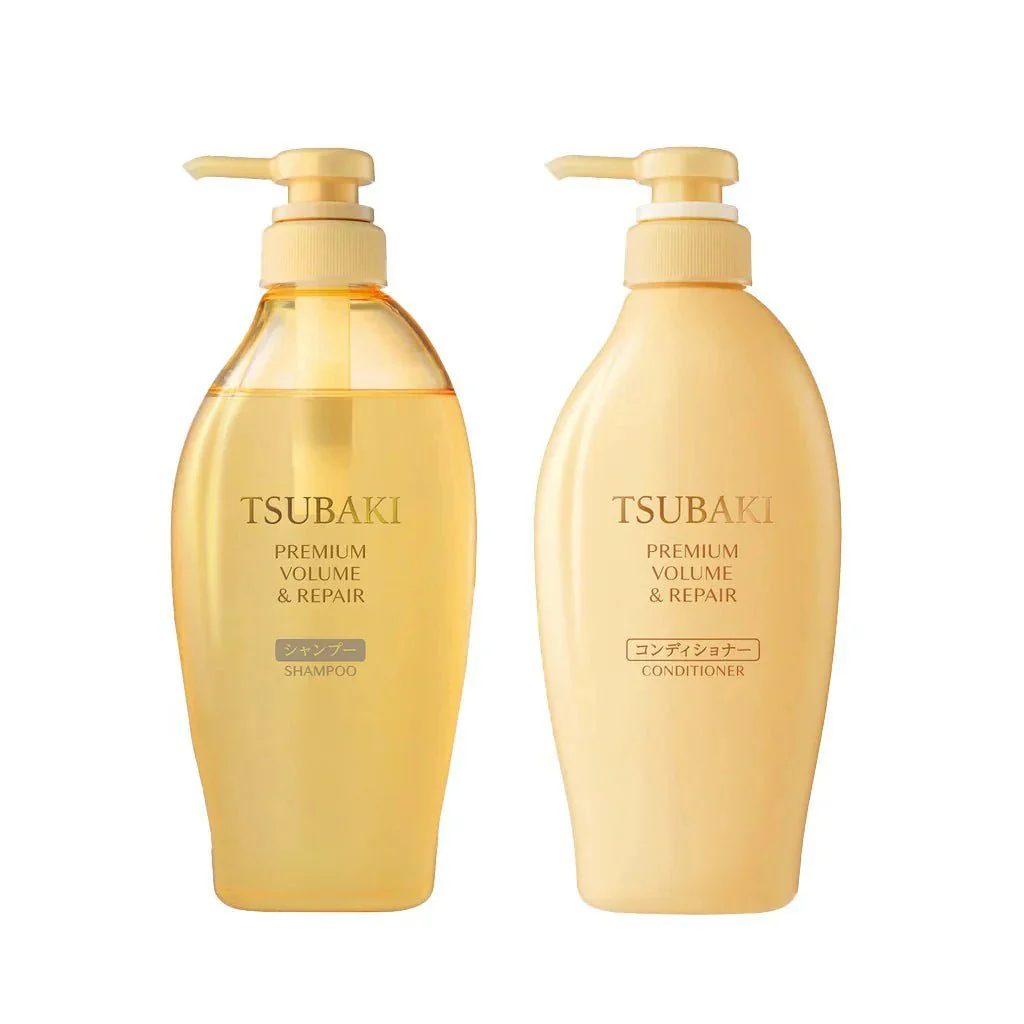 Shiseido Tsubaki Premium Volume & Repair Shampoo & Conditioner Set plaukų priežiūros rinkinys (450 ml + 450 ml)