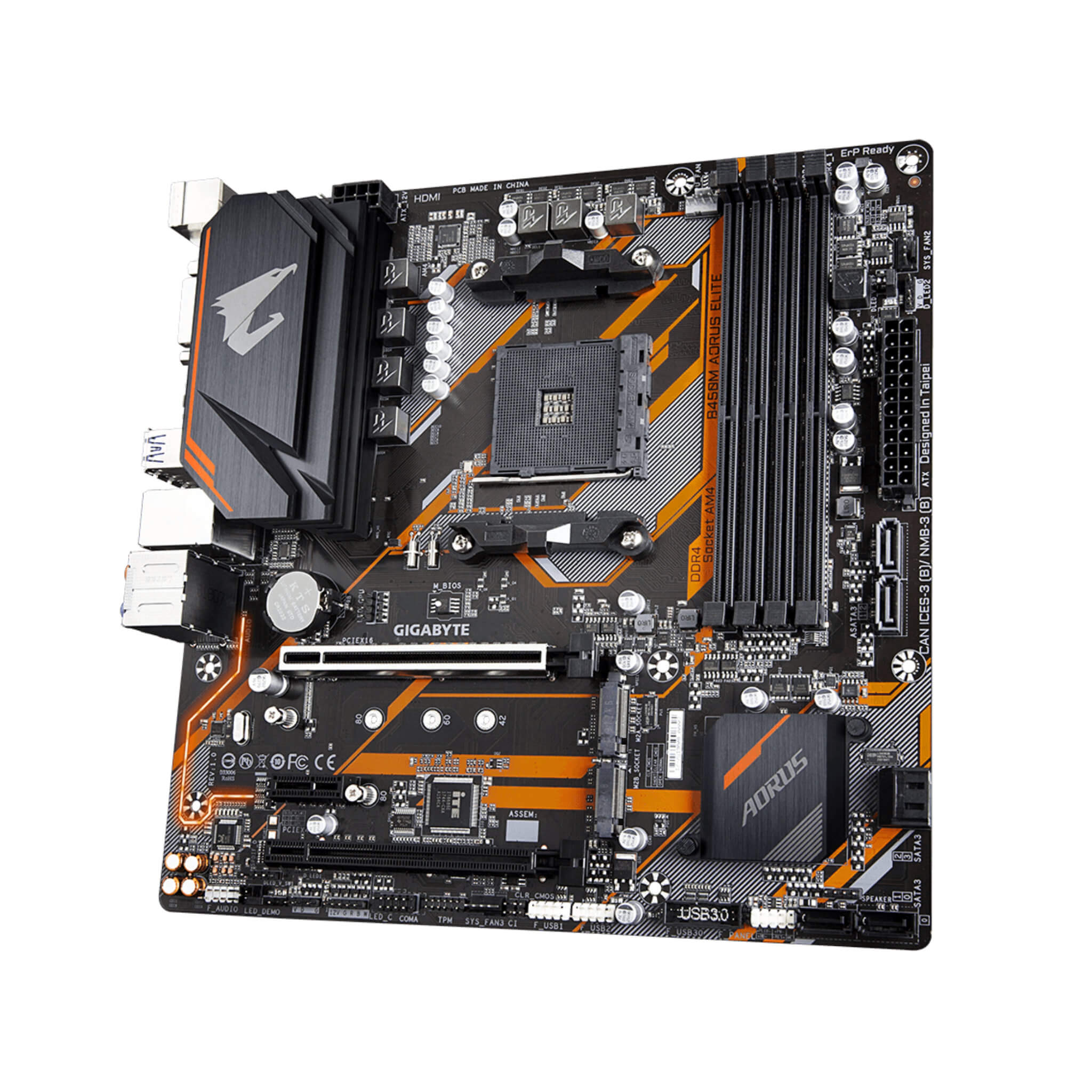 Gigabyte B450M Aorus Elite mATX AM4 Desktop PC Motherboard - GA-B450M-AORUS-ELITE