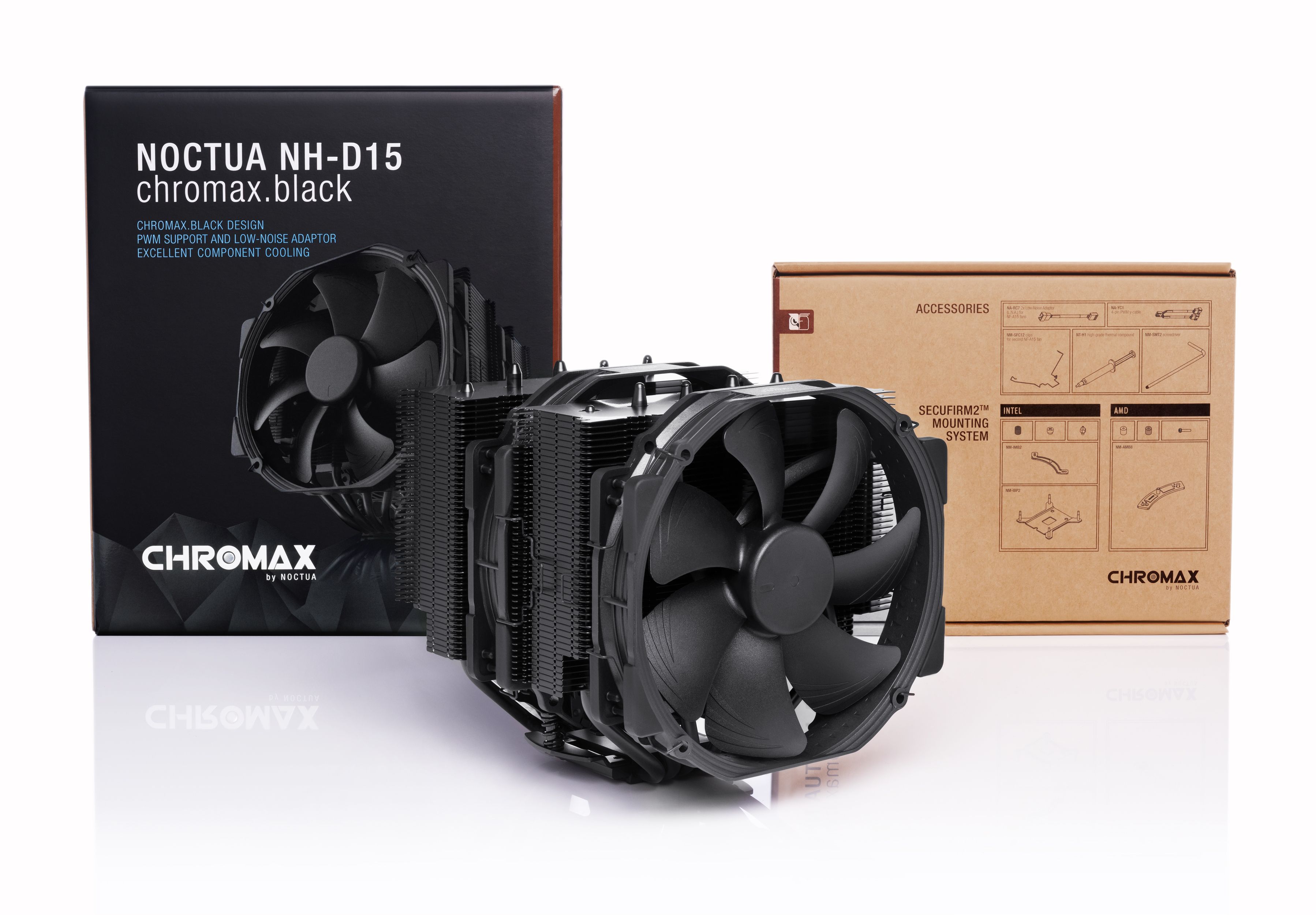 Noctua NH-D15 chromax.black – Premium Dual-Tower 140 mm CPU Air Cooler (All-Black Design)