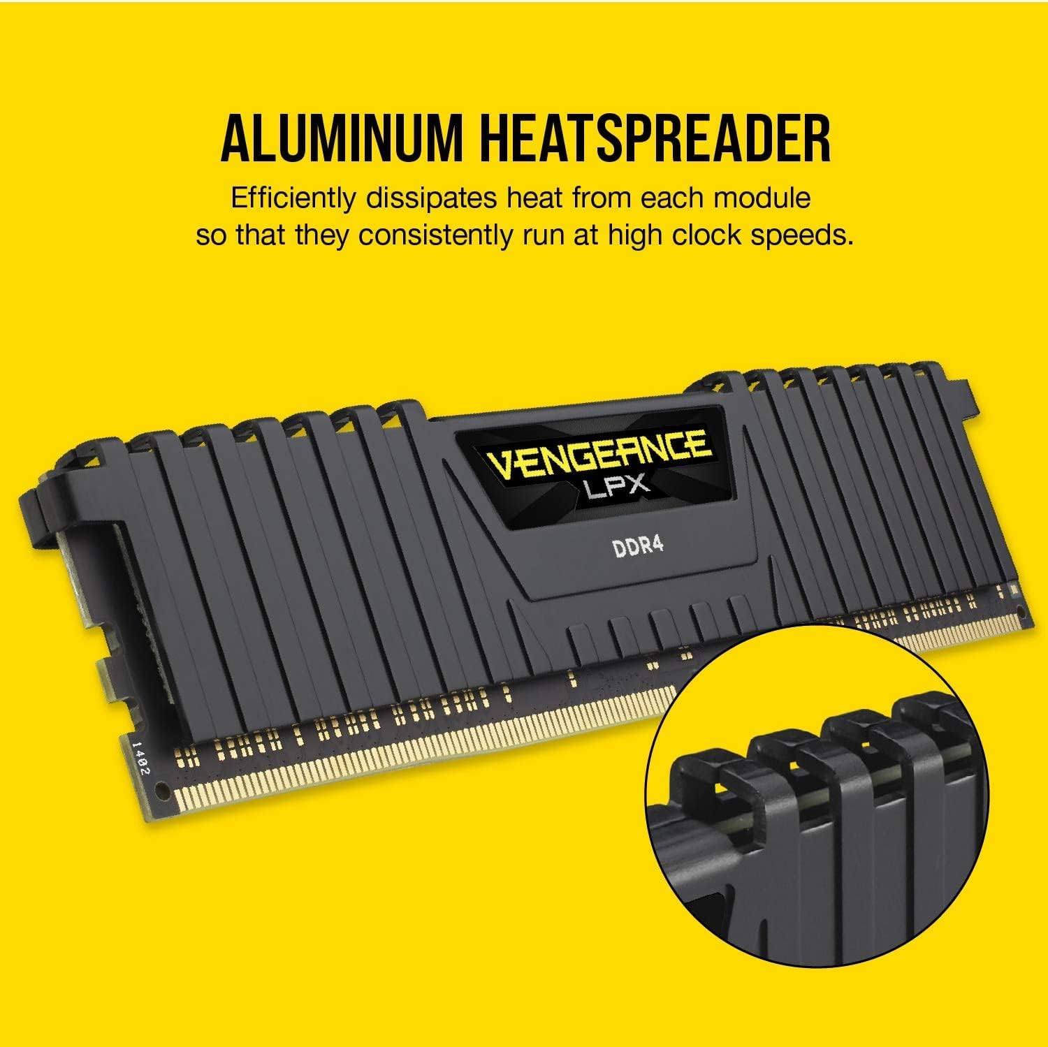 Corsair VENGEANCE® LPX 32GB (2x16GB) DDR4 3200MHz C16 Desktop Memory Kit – Black