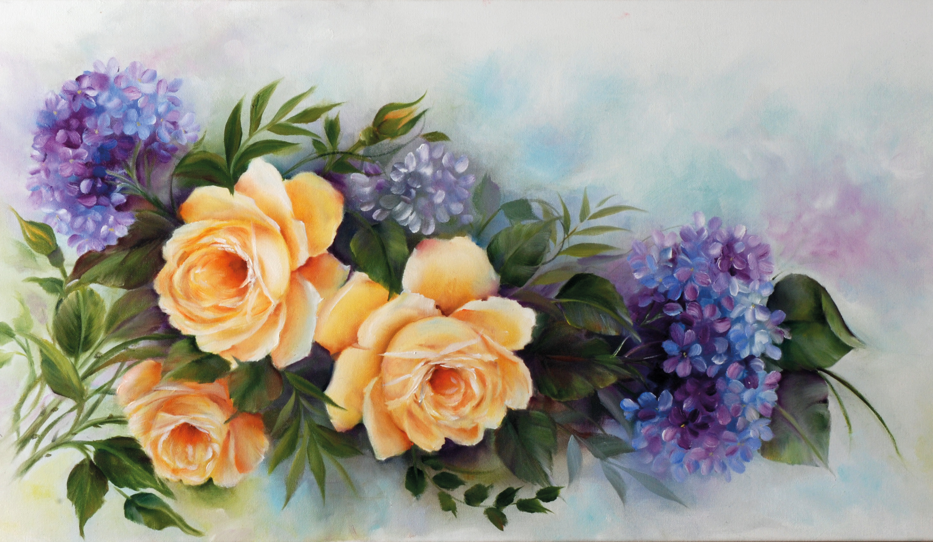 ROSES AND HYDRANGEAS