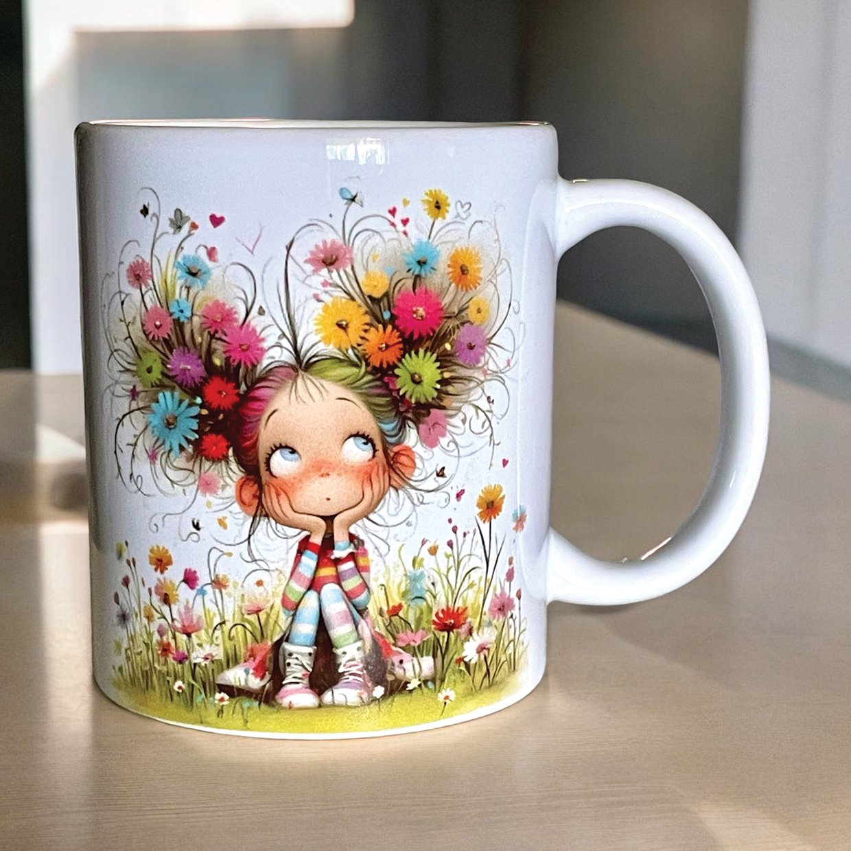 Tazza in ceramica personalizzata con stampa a sublimazione anteriore e posteriore