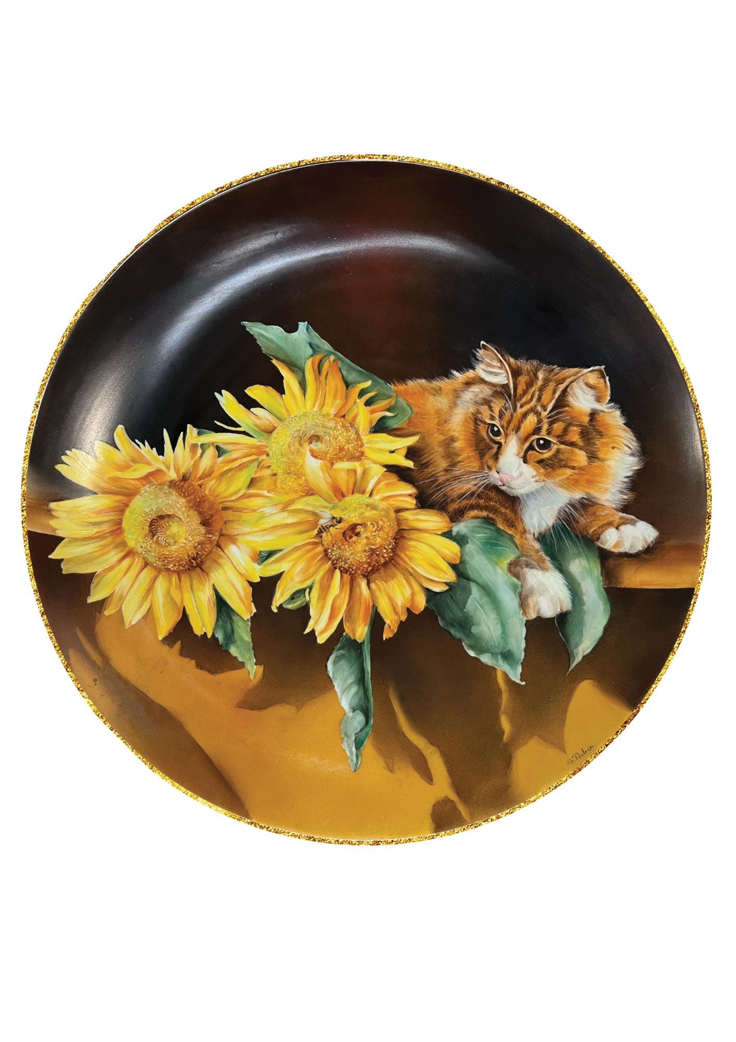 Chat et tournesols