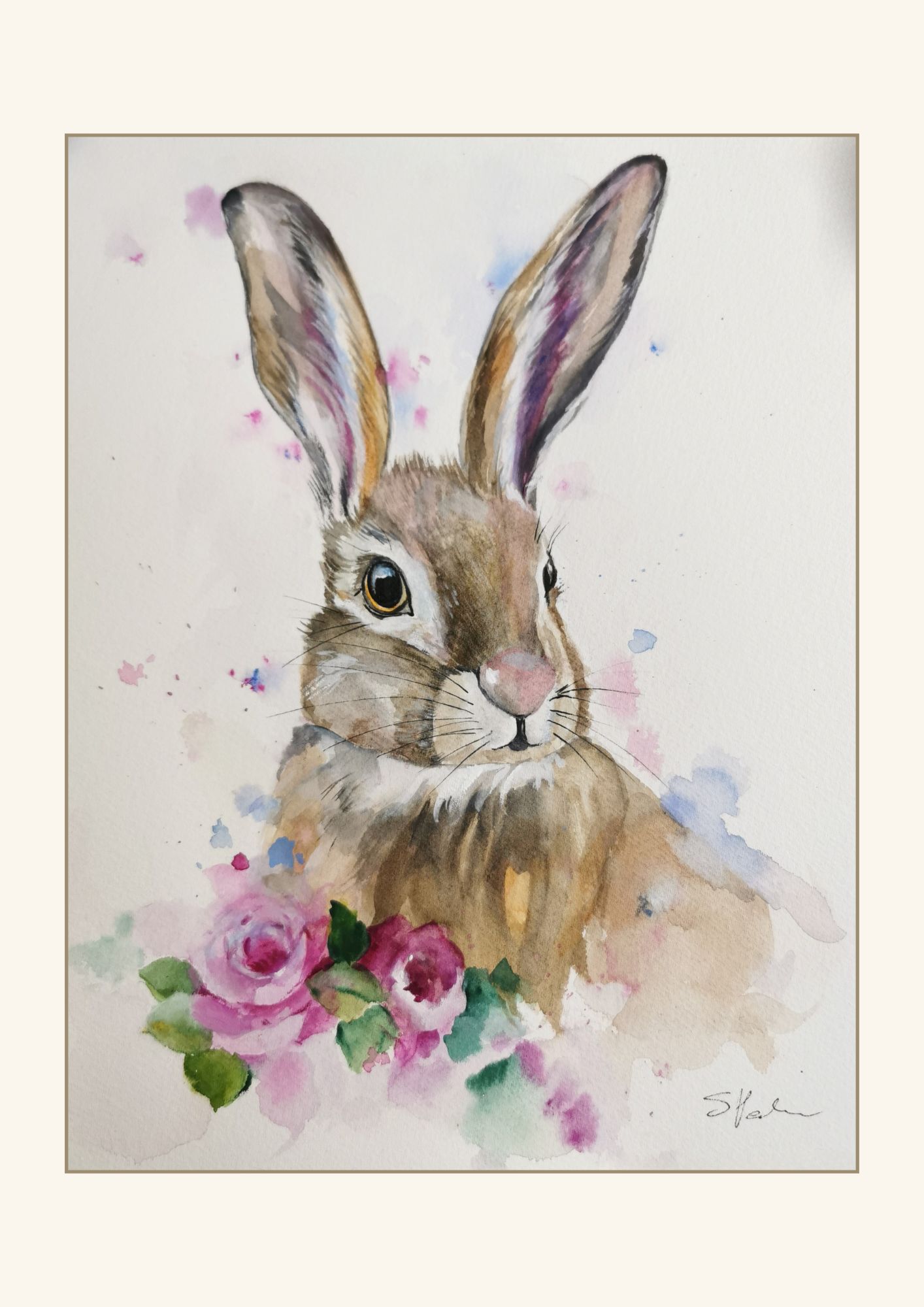 Coniglio fra le rose