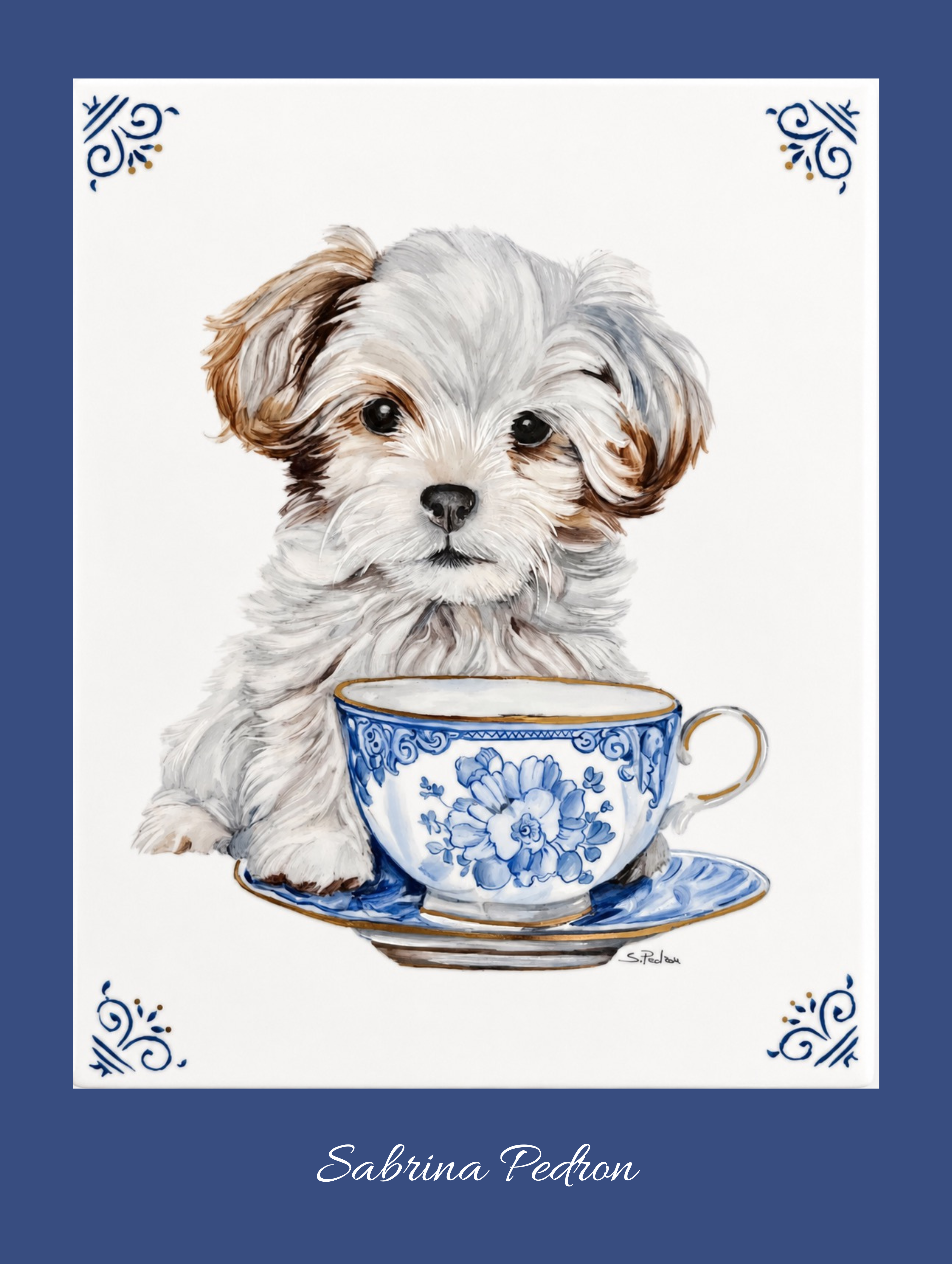 Chiot dans la tasse