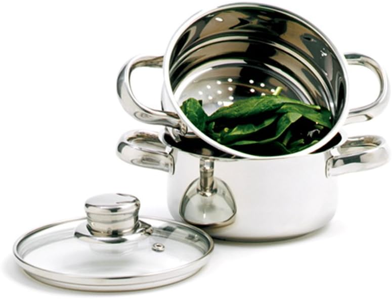 1-Quart Stainless Steel Mini Steamer Cooker, 3 Piece Set