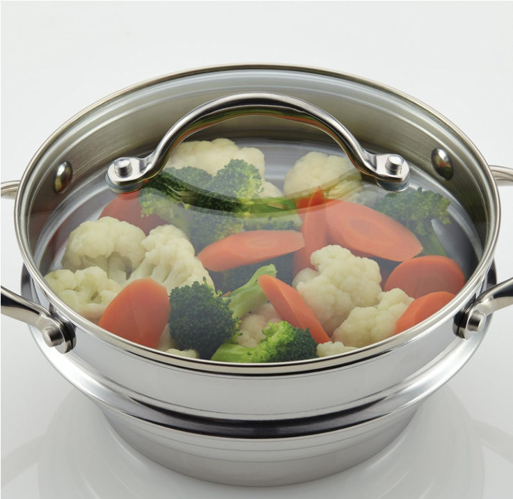 Classic Stainless Steel Steamer Insert with Lid