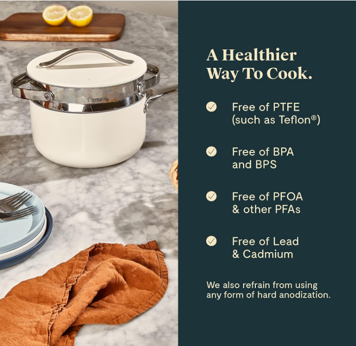 Steamer - Stainless Steel Steamer with Handles - Non Stick, Non Toxic Coating - Steam Veggies, Seafood, and More - Compatible With Our Dutch Oven or Sauce Pan - Small