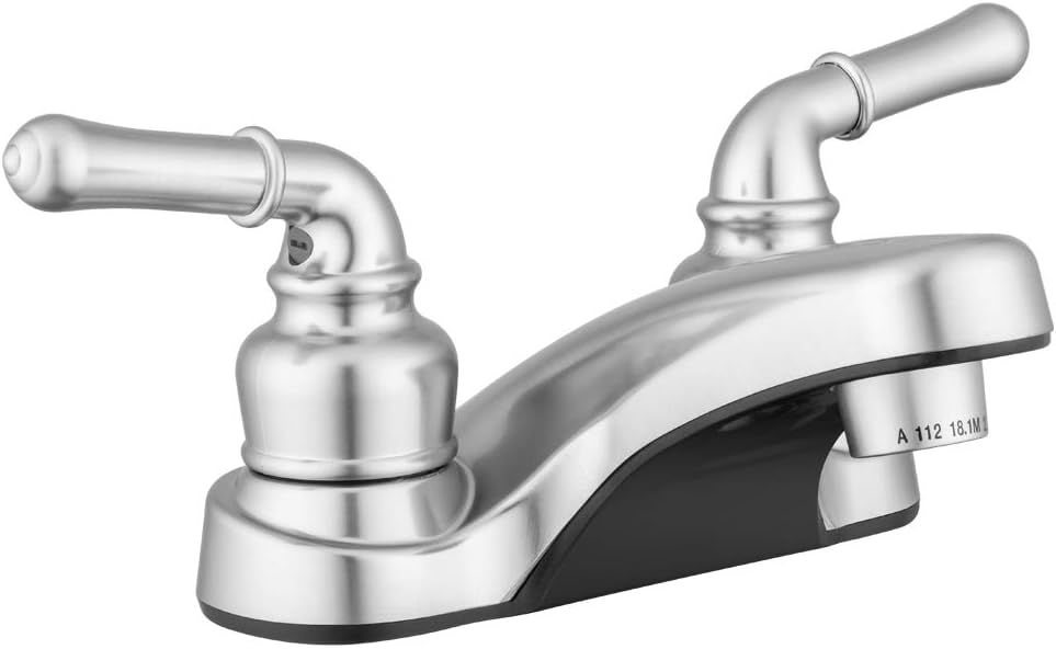 Lynden Bathroom Sink Faucet - Metallic Plating Over Lightweight ABS Plastic (Brushed Satin Nickel)