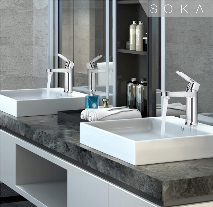 Brass Bathroom Faucet Chrome Bathroom Sink Faucet Chrome with Pop-up Sink Drain Stopper & Deck Plate 1 or 3 Hole Bathroom Faucet Single Handle Bathroom Faucet Single Hole RV Bathroom Faucet