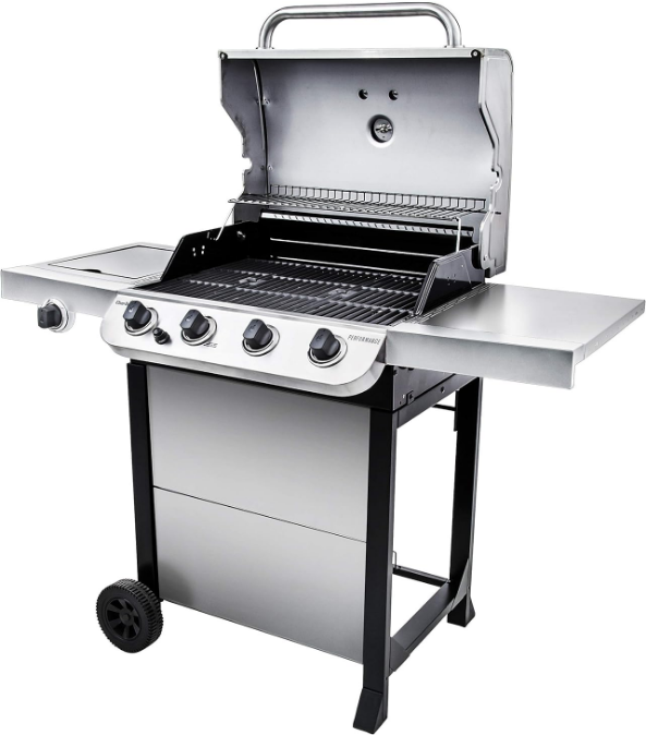 Performance Series Convective 4-Burner with Side Burner Cart Propane Gas Stainless Steel Grill