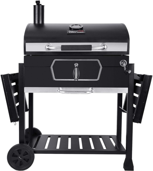 30-Inch Charcoal Grill, Deluxe BBQ Smoker Picnic Camping Patio Backyard Cooking, Black, Large