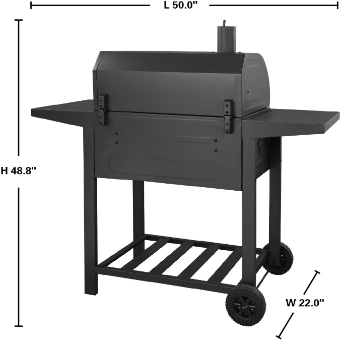 CD1824AC 24 Inch Charcoal Grill BBQ Outdoor Picnic, Patio Backyard Cooking, with Cover, Black