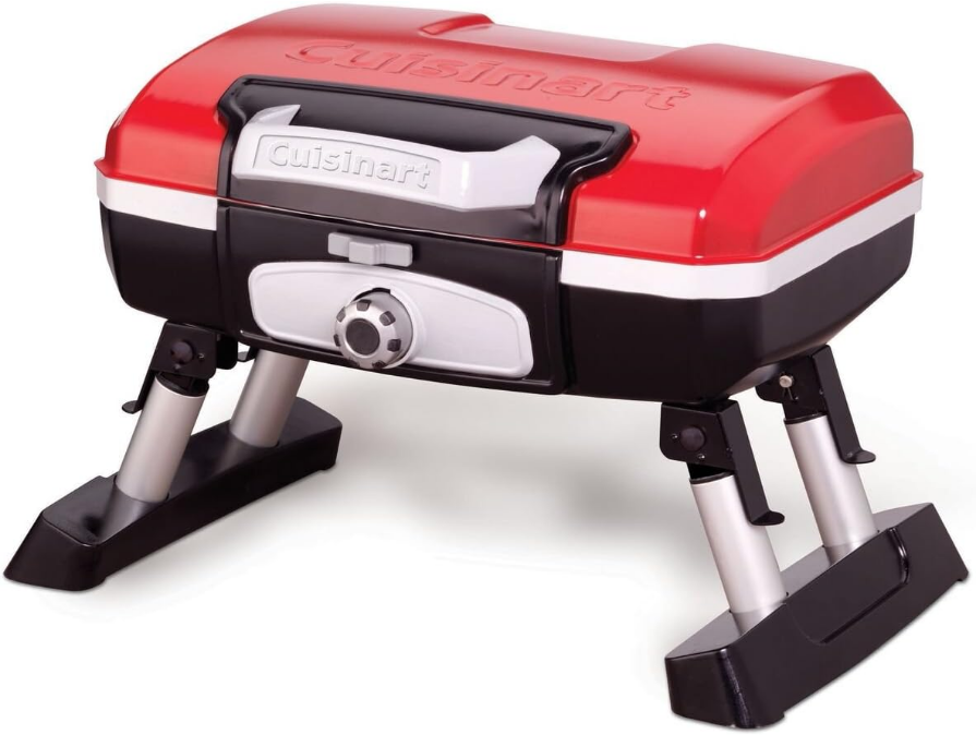  CGG-180T Petit Gourmet Portable Tabletop Propane Gas Grill, Red 17.6 x 18.6 x 11.8-Inch