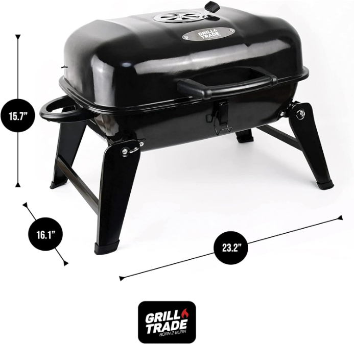Portable Charcoal Grills - Mini Barbecue Grill - Small Tabletop Charcoal Grill for Outdoor Cooking, Grilling - Foldable Table Top BBQ Grill for Camping, Picnic 23.2x16.5x16 in