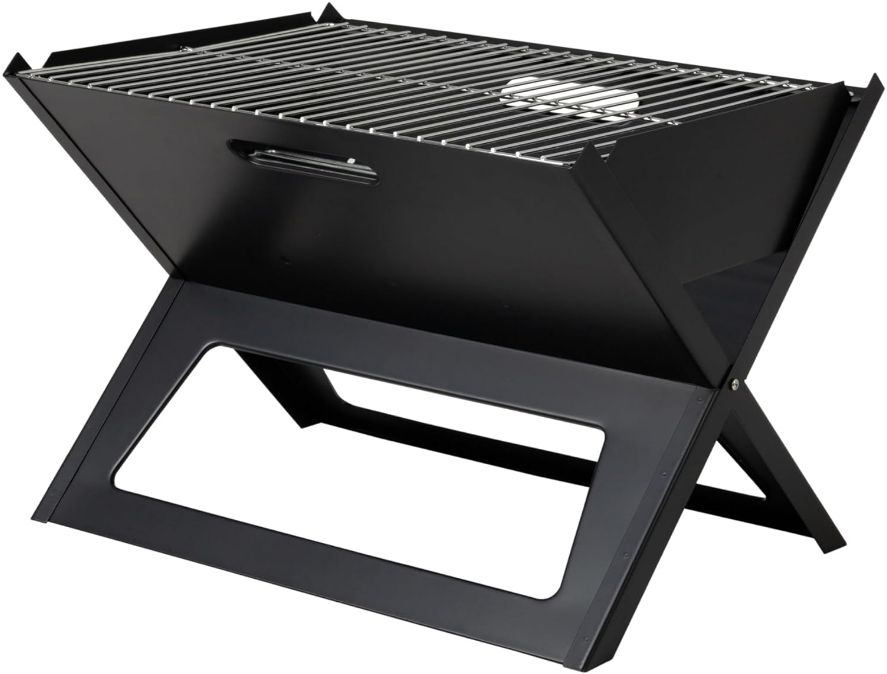 BBQ Grill 3.5mm Cooking Bars Instant Foldable & Easy Portability For Outdoor Barbecues Camping Traveling Picnics Garden Beach Party - Black