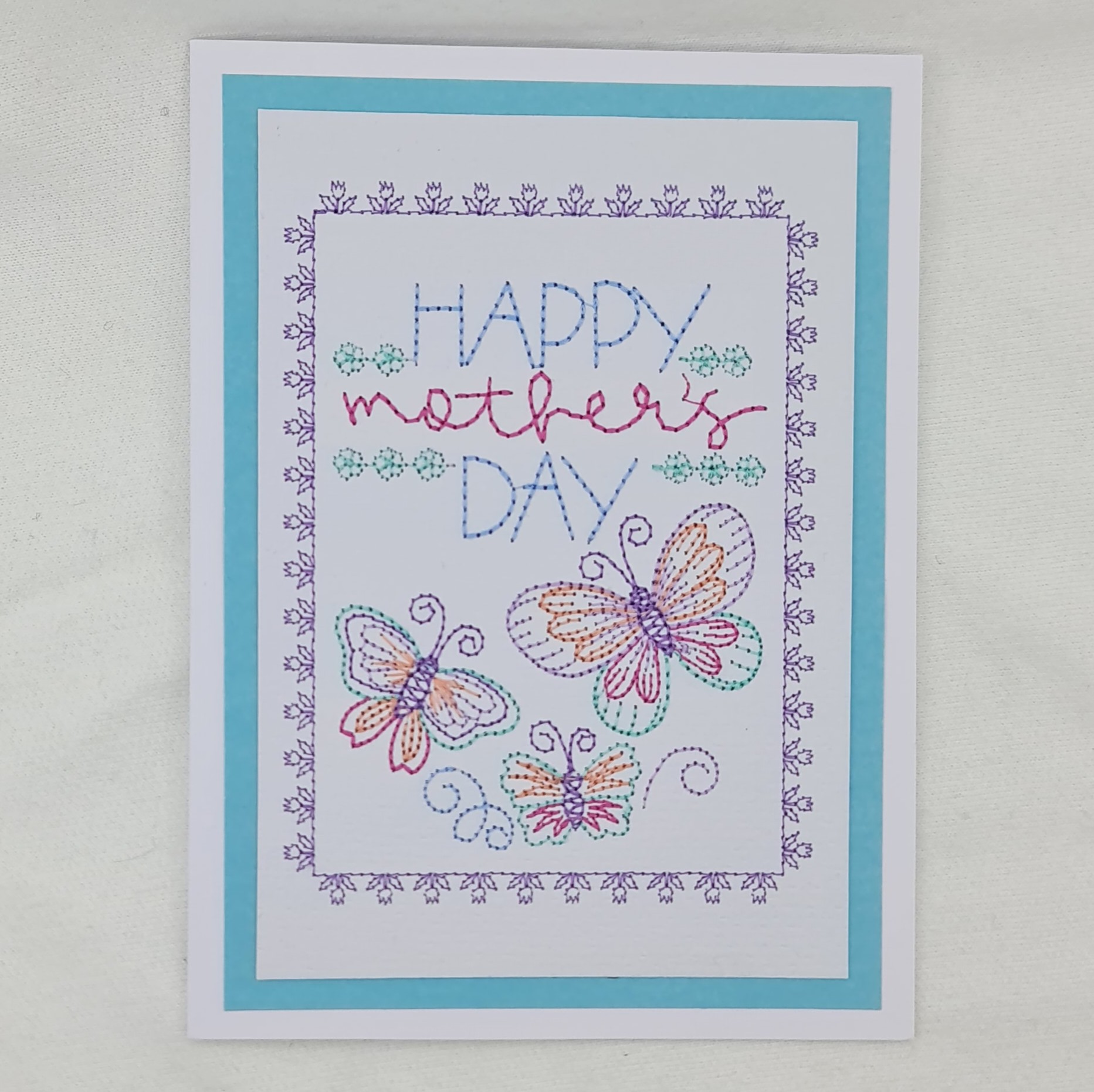 Embroidered Mothers Day card with Envelope