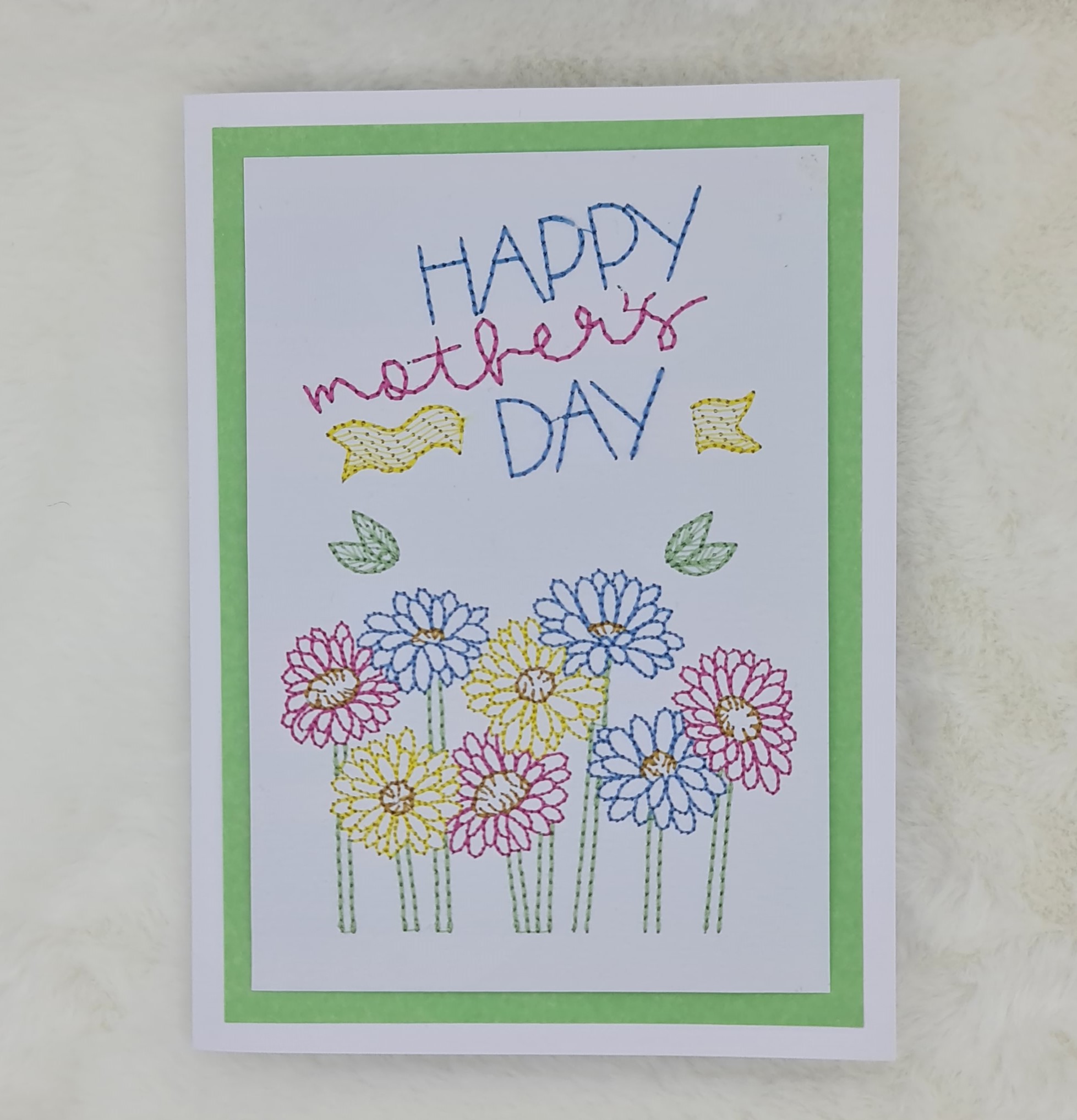 Embroidered Mothers Day card with Envelope