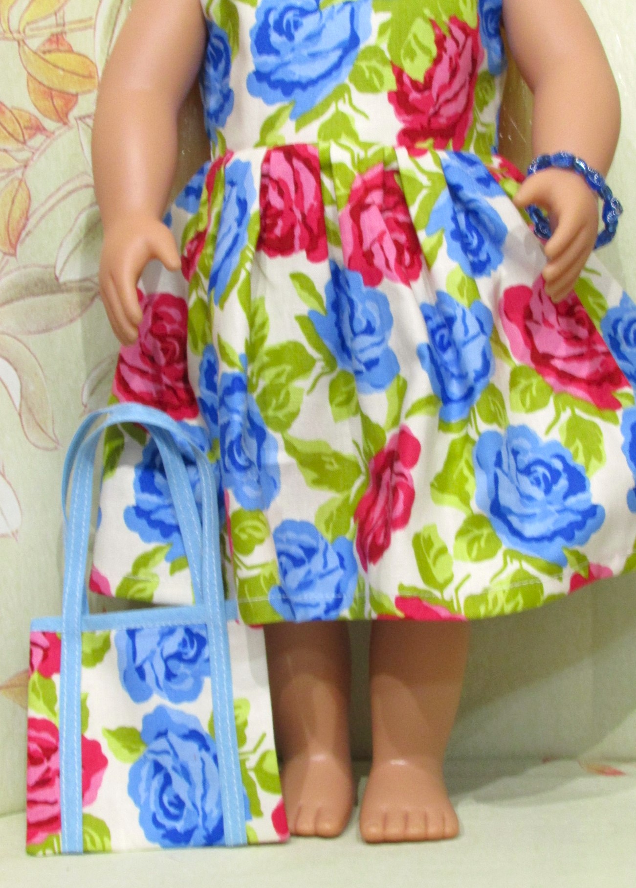 967   English Roses Dress, Bag, Hair-slide, Bracelet