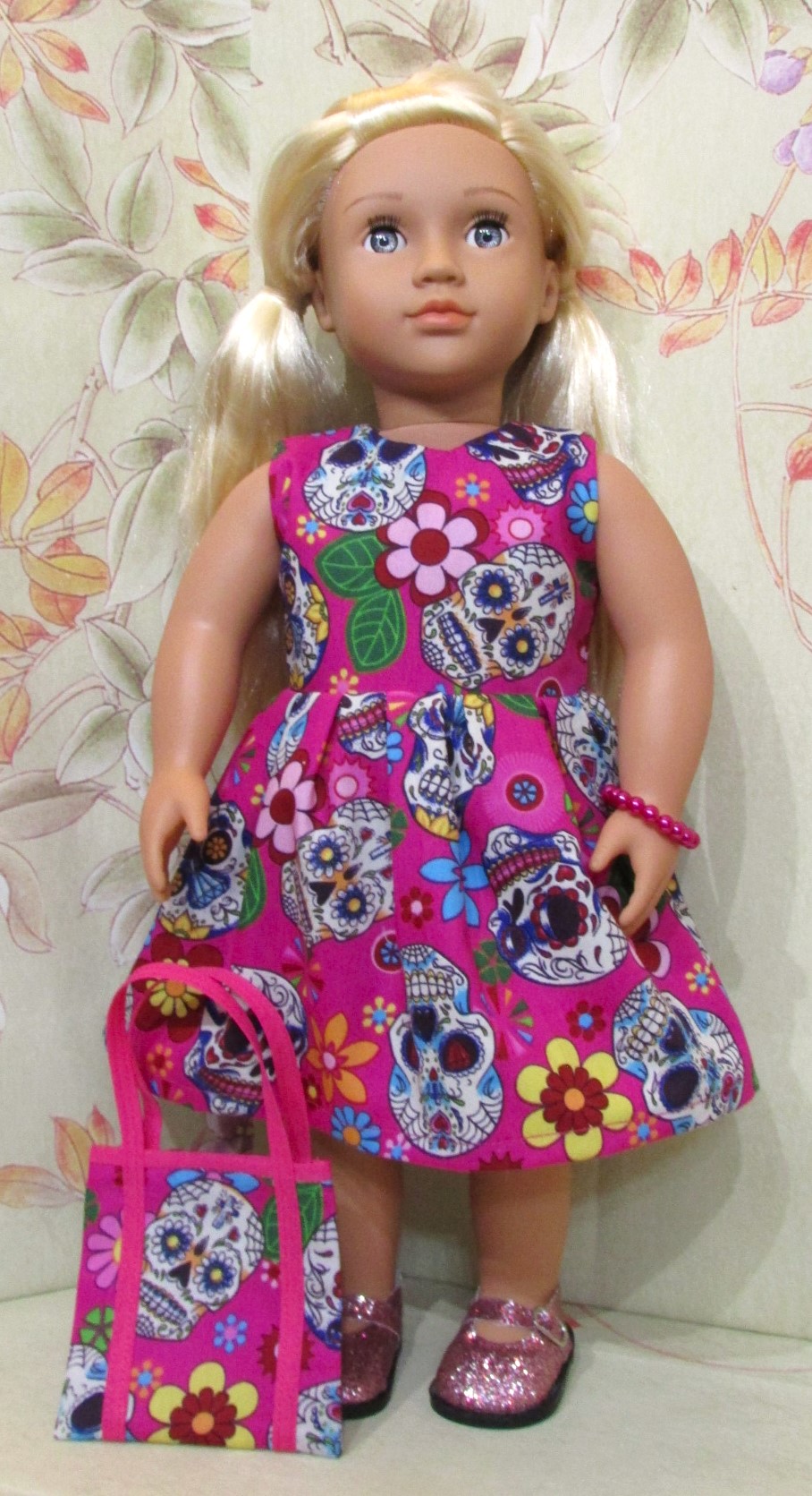 853   Day of the Dead Sugar Skulls Dress, bag, bracelet
