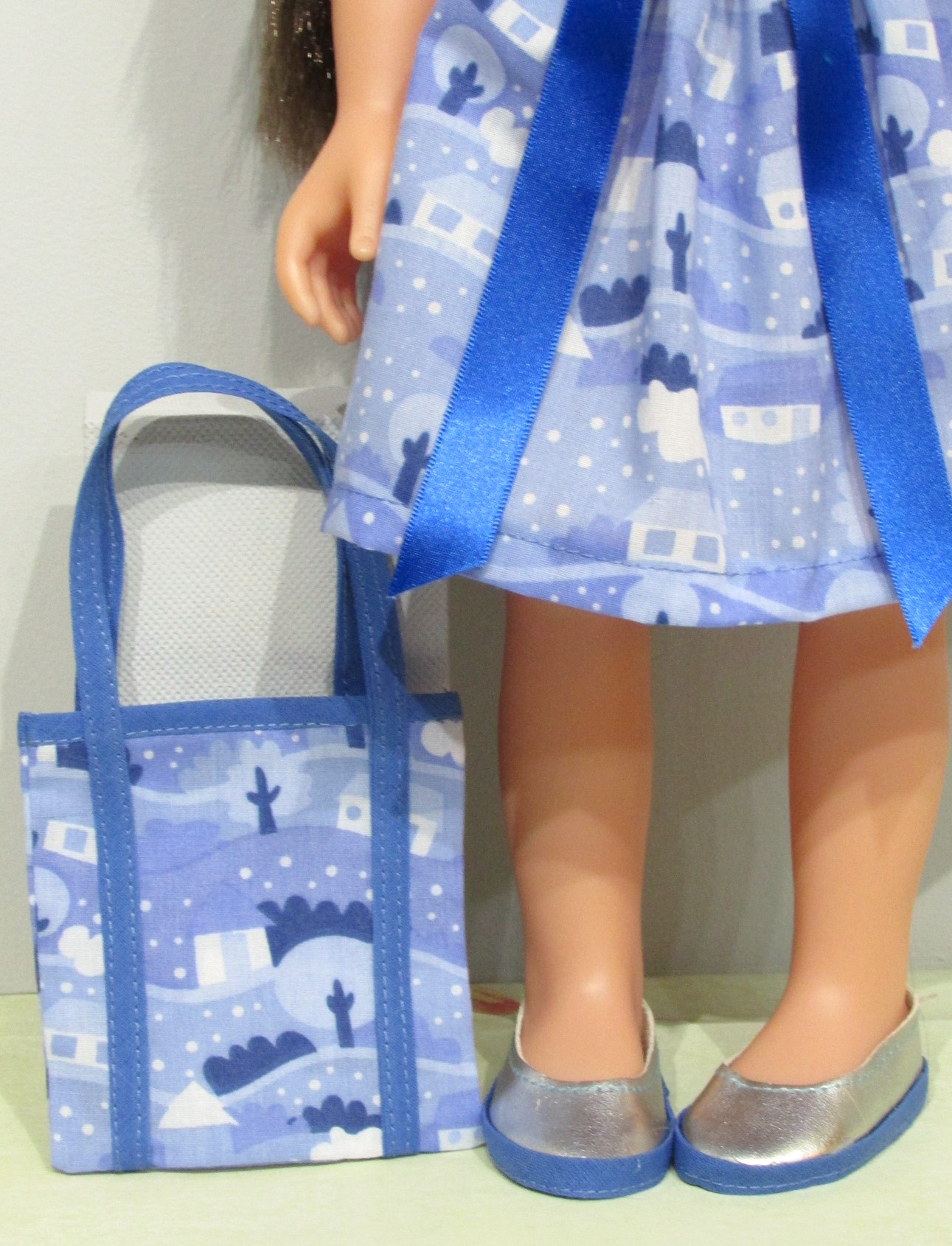 838     Snowy Night Christmas Dress, bag, bracelet, headband & shoes