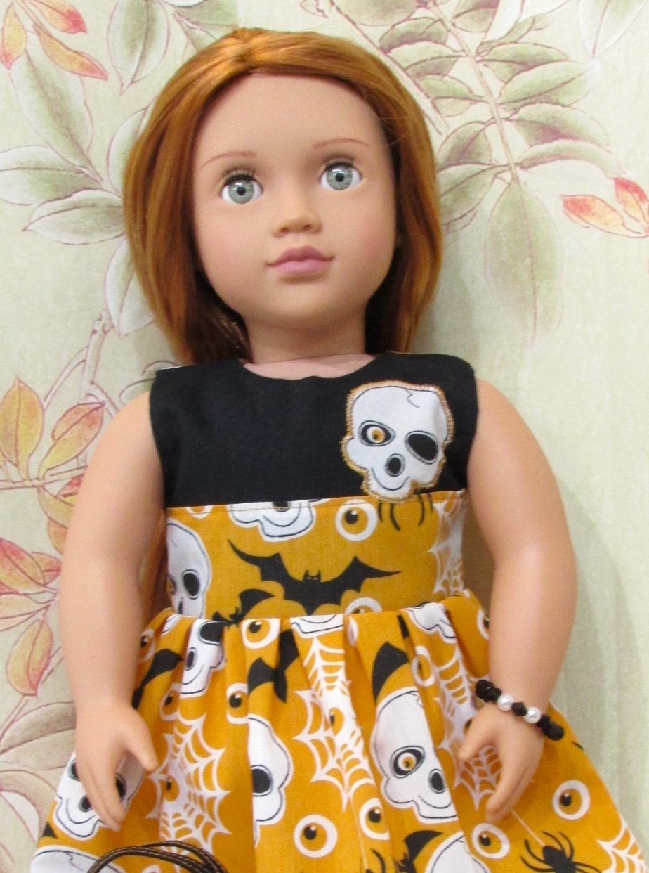 854 Halloween Black & Orange Dress, bag, bracelet