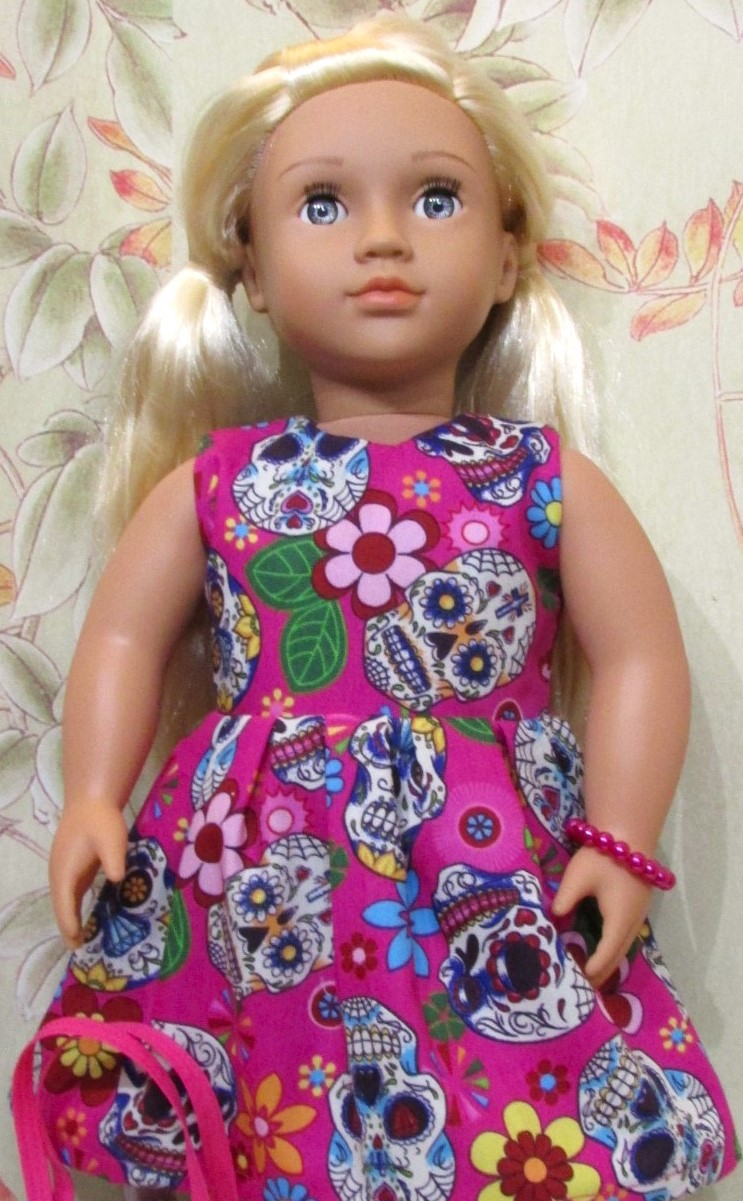 853   Day of the Dead Sugar Skulls Dress, bag, bracelet