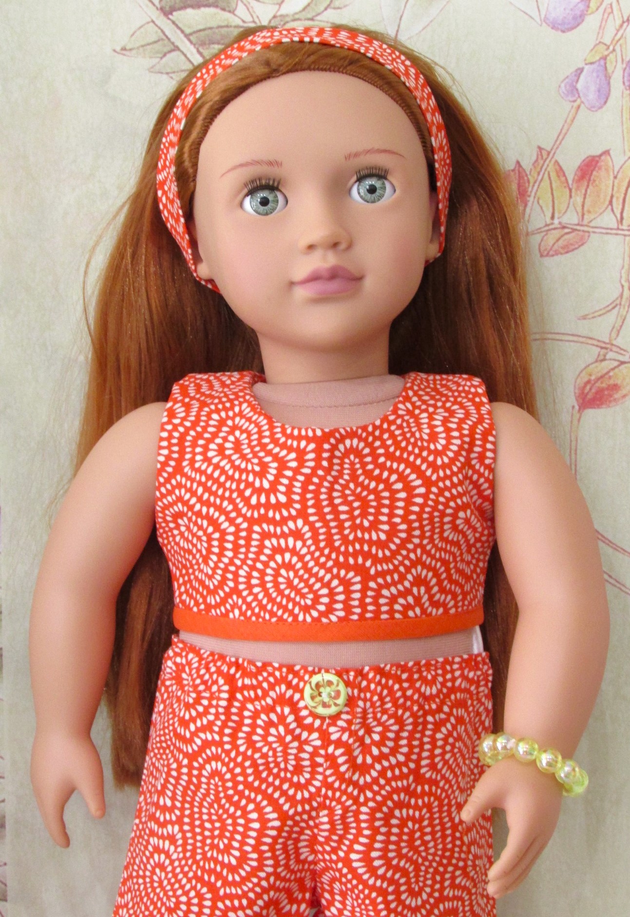 861   Orange & Jungle Leaves Beach Set