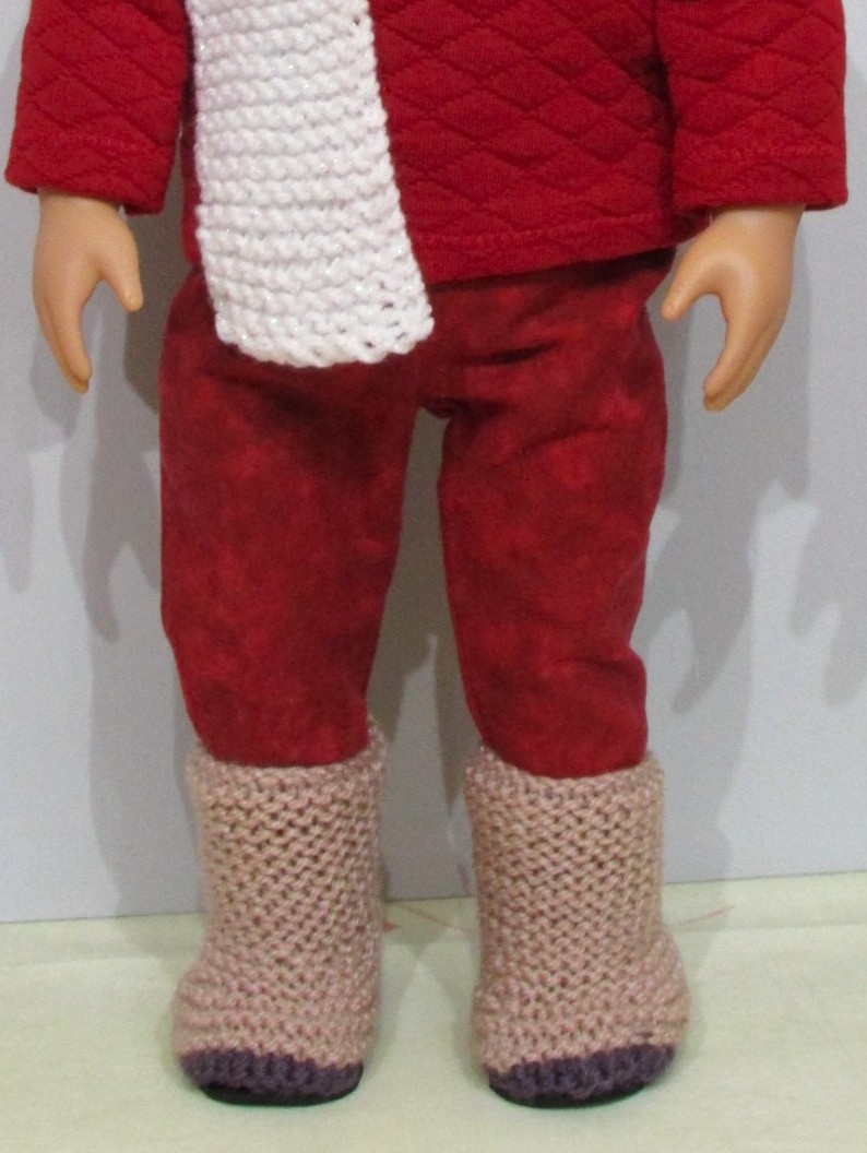 848  Red Diamond Top, Red Jeans, Hat & Scarf, Ugg style Boots